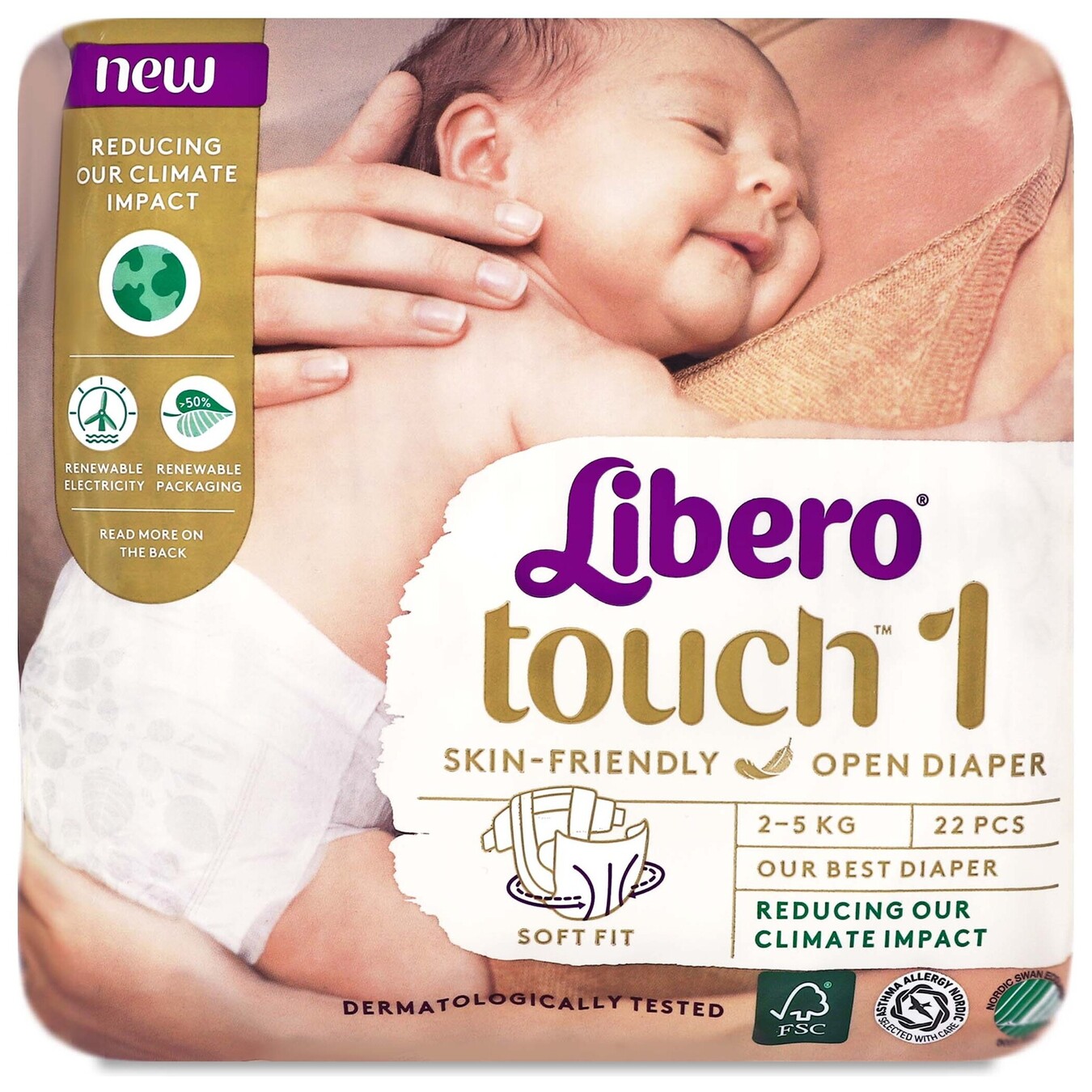 Підгузники дитячі Libero Touch 1 22шт