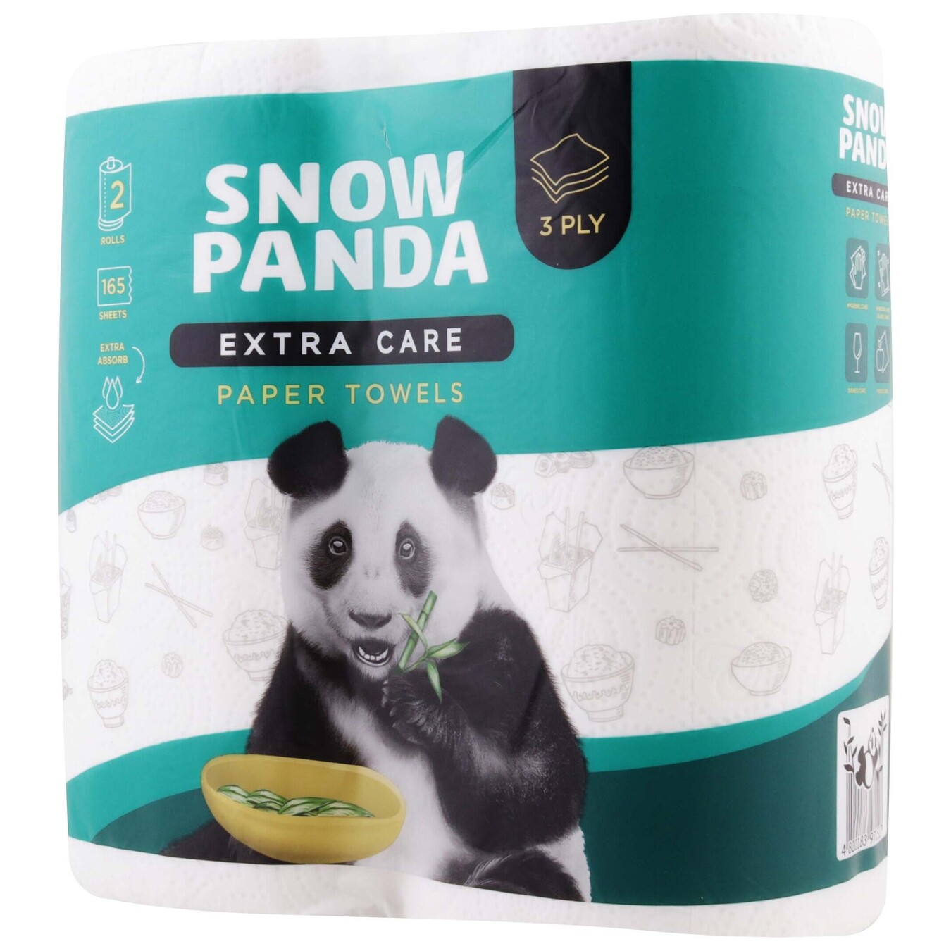 Рушники паперові Сніжна Панда Extra Care 3-х шарові 2шт 2