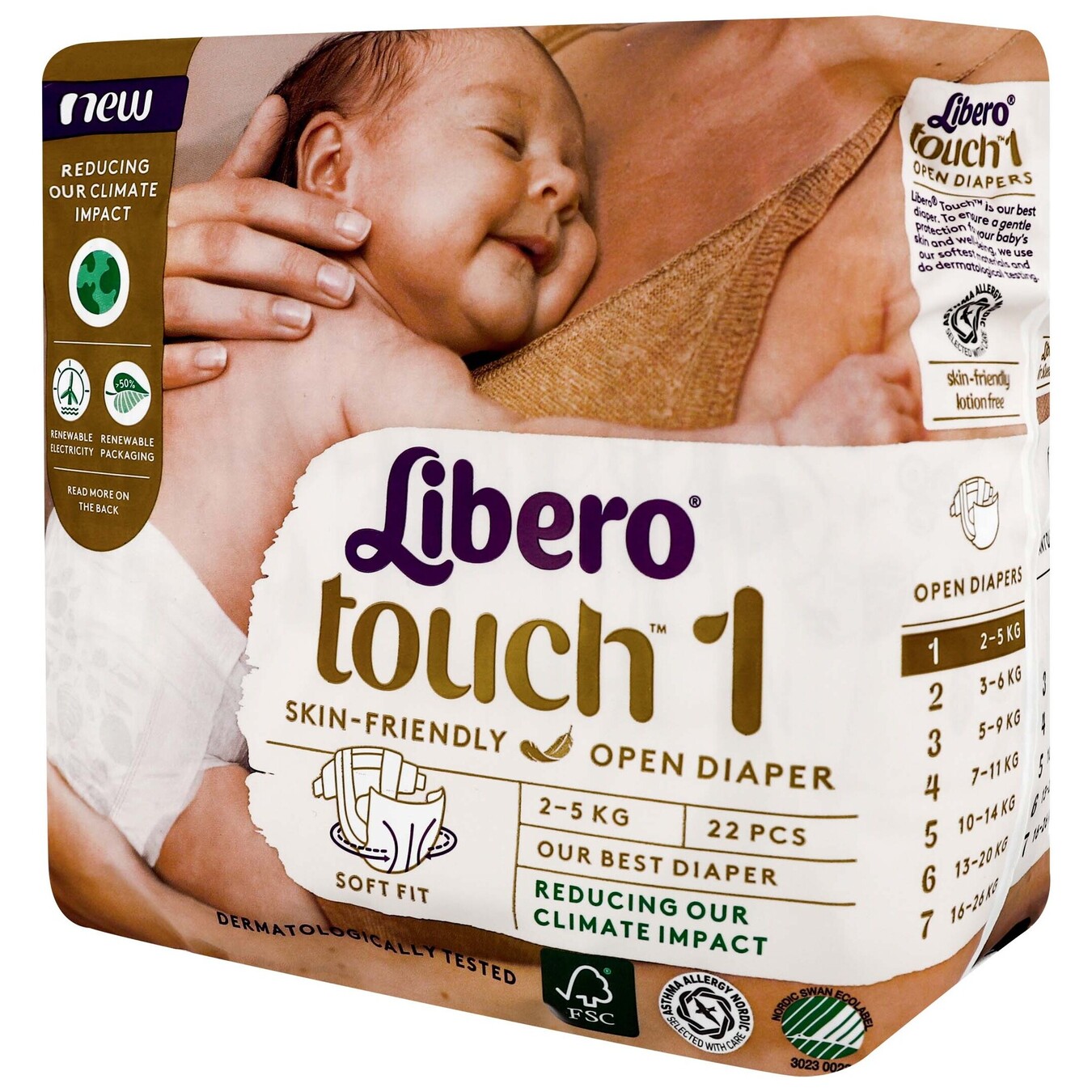 Підгузники дитячі Libero Touch 1 22шт 2