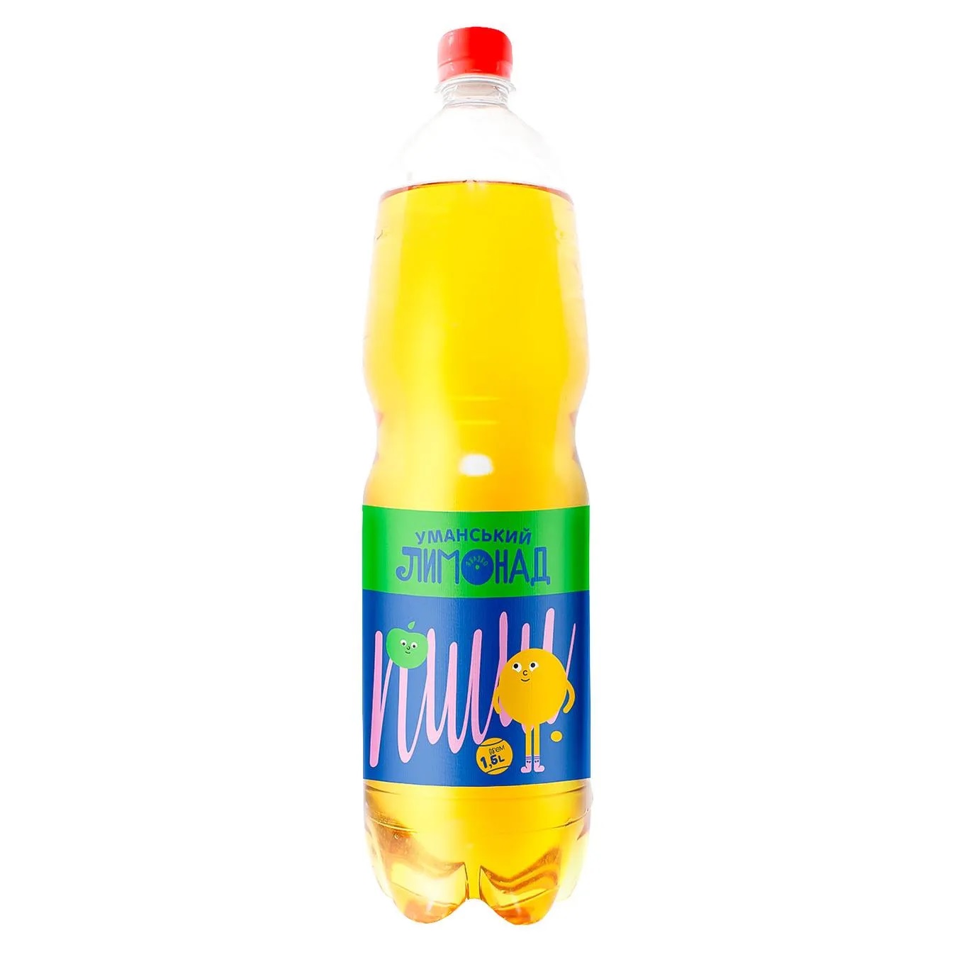 Напій Уманський Лимонад газований зі смаком яблука 1.5л
