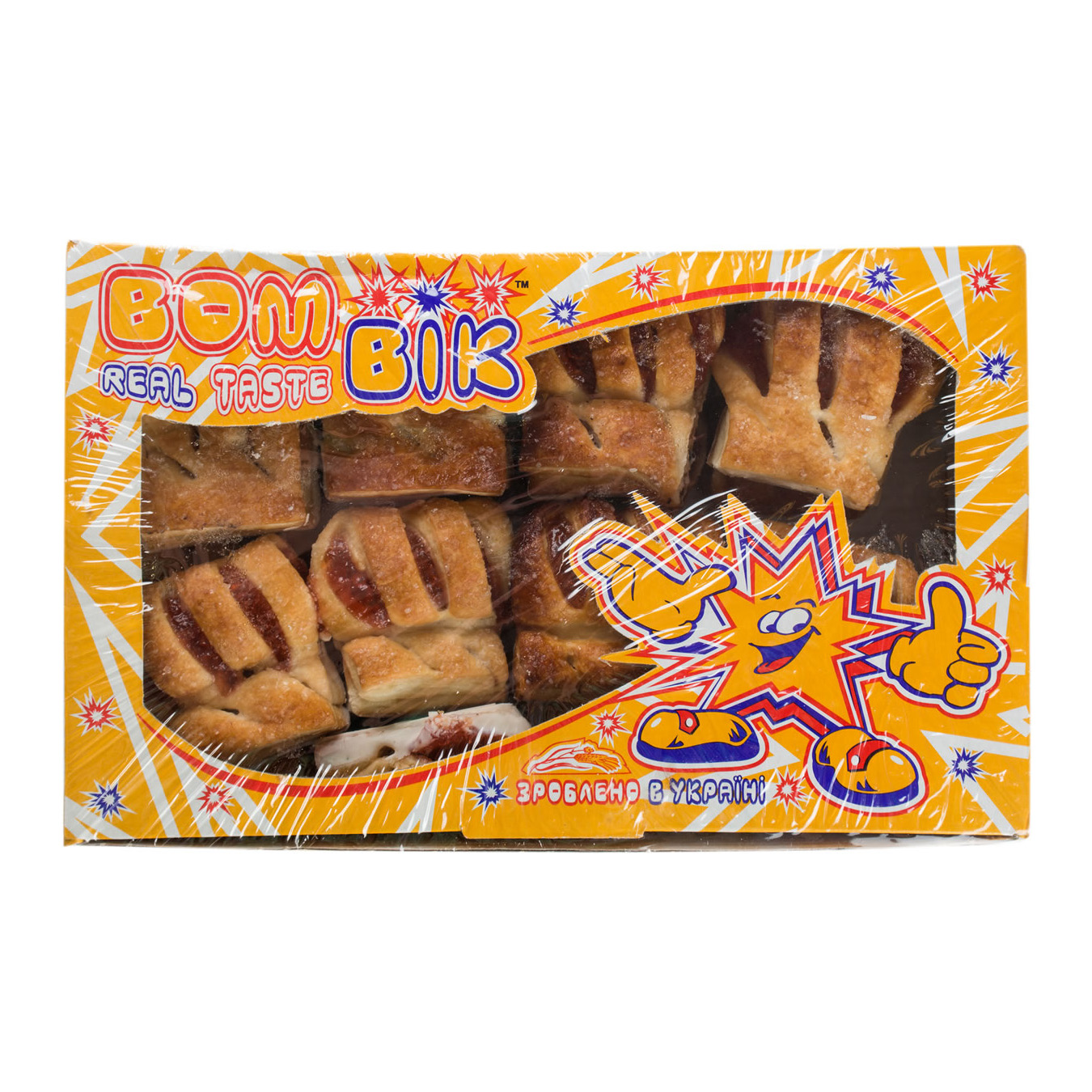 Печиво Бом-бік Шалене з полуничним смаком листкове 400г