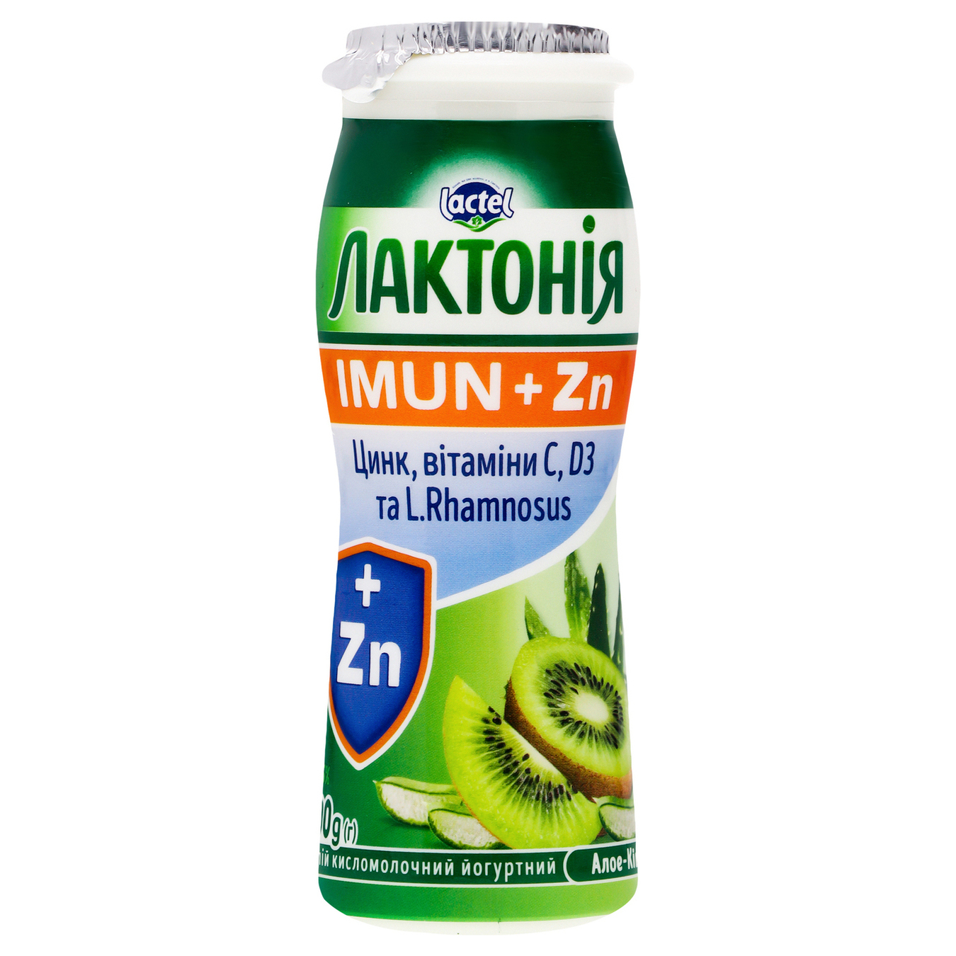 Напій кисломолочний Лактонія Imun+Zn Алое-ківі йогуртний 1,5% 100г