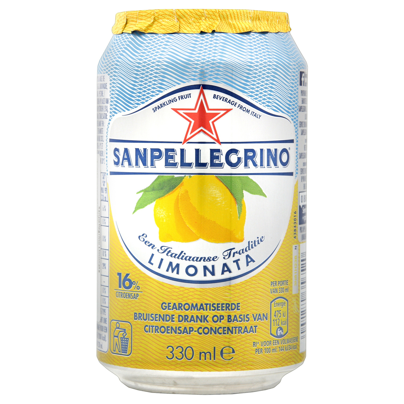 Напій безалкогольний Sanpellegrino Limonata з лимонним соком газований 330мл