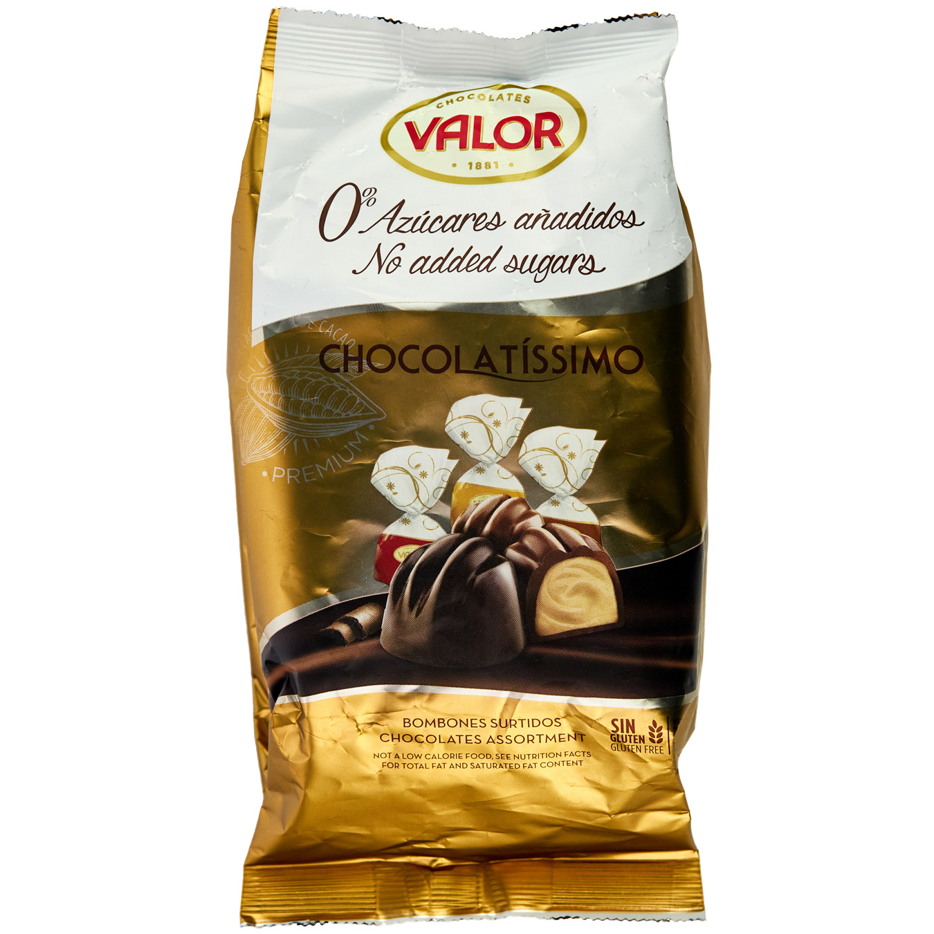 Набір шоколадних цукерок Valor Gold без цукру 180г
