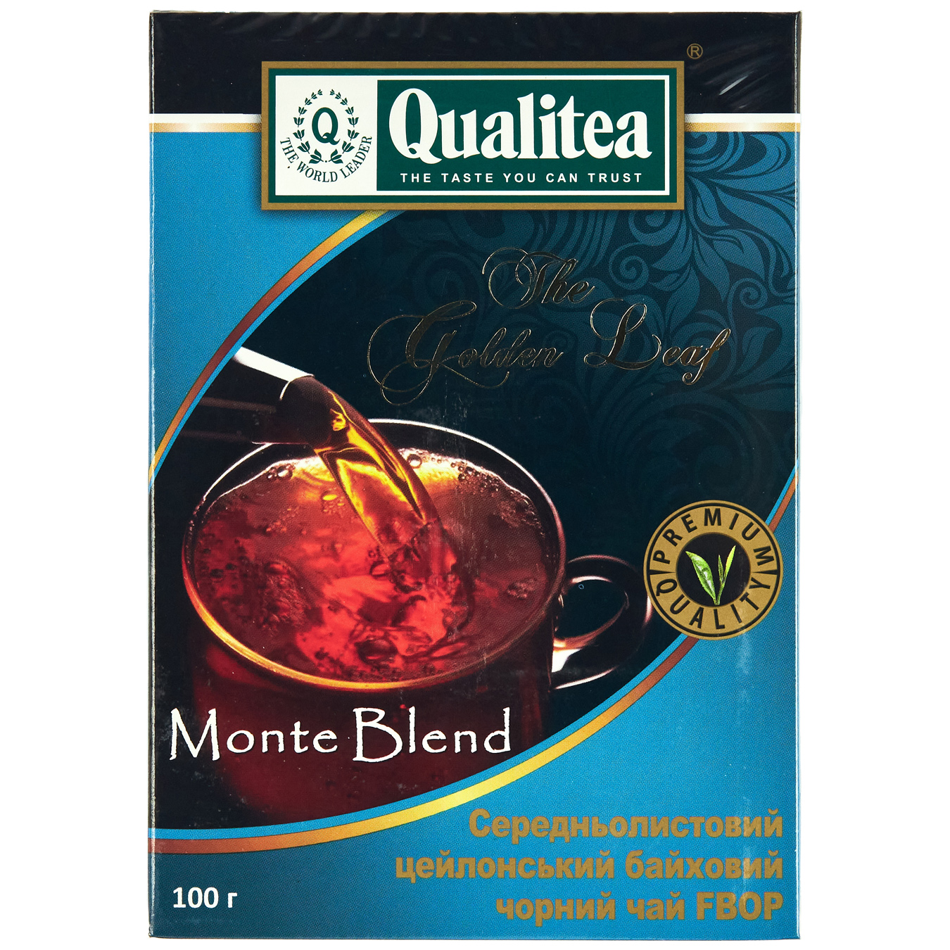 Чай чорний середньолистовий The Golden Range Monte Blend Qualitea 100г