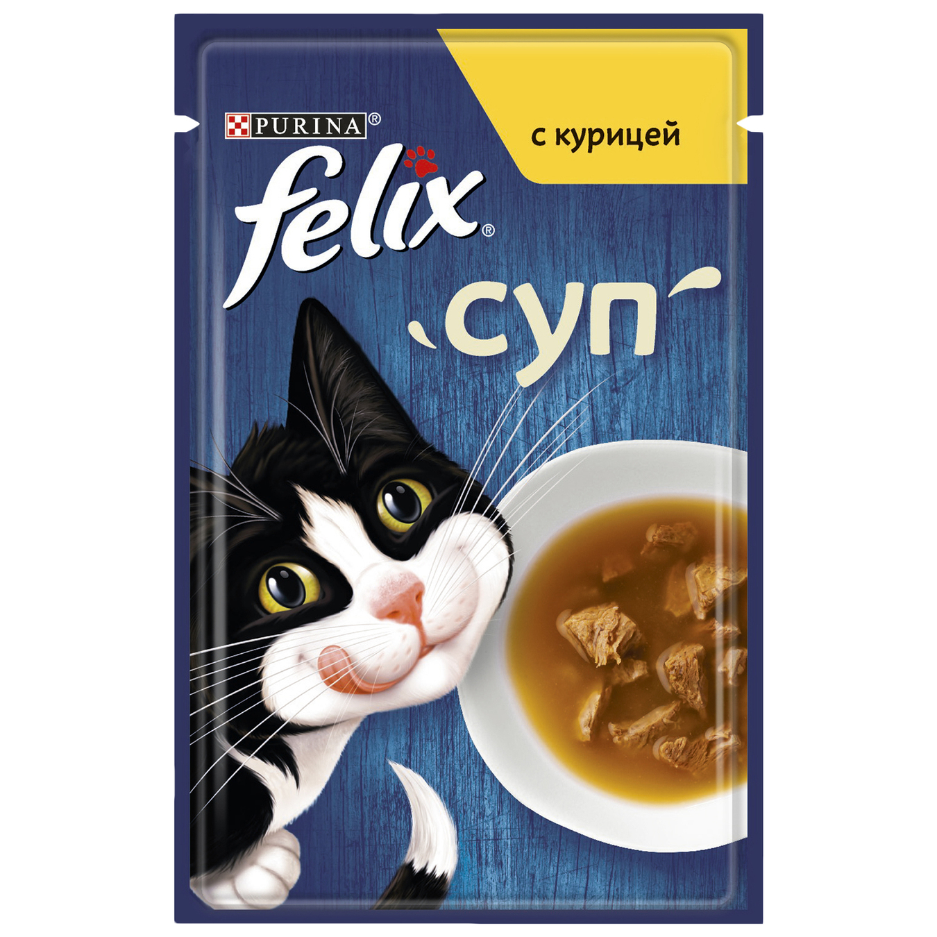 Корм для котів вологий Felix суп зі смаком курки 48г