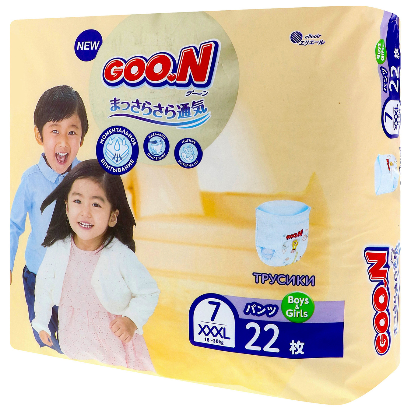 Трусики-підгузники Goo.N Premium Soft для дітей 18-30кг XXXL 22шт