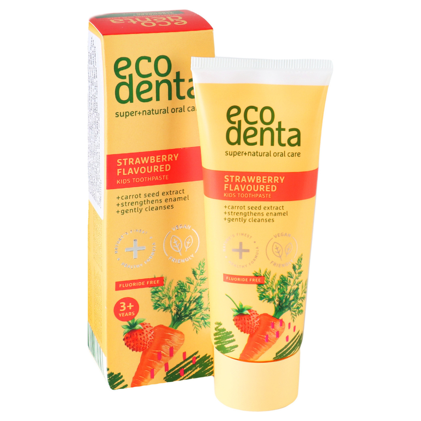 Зубна паста Ecodenta Kalident екологічна з запахом суниці,екстрактом моркви для дітей 75мл