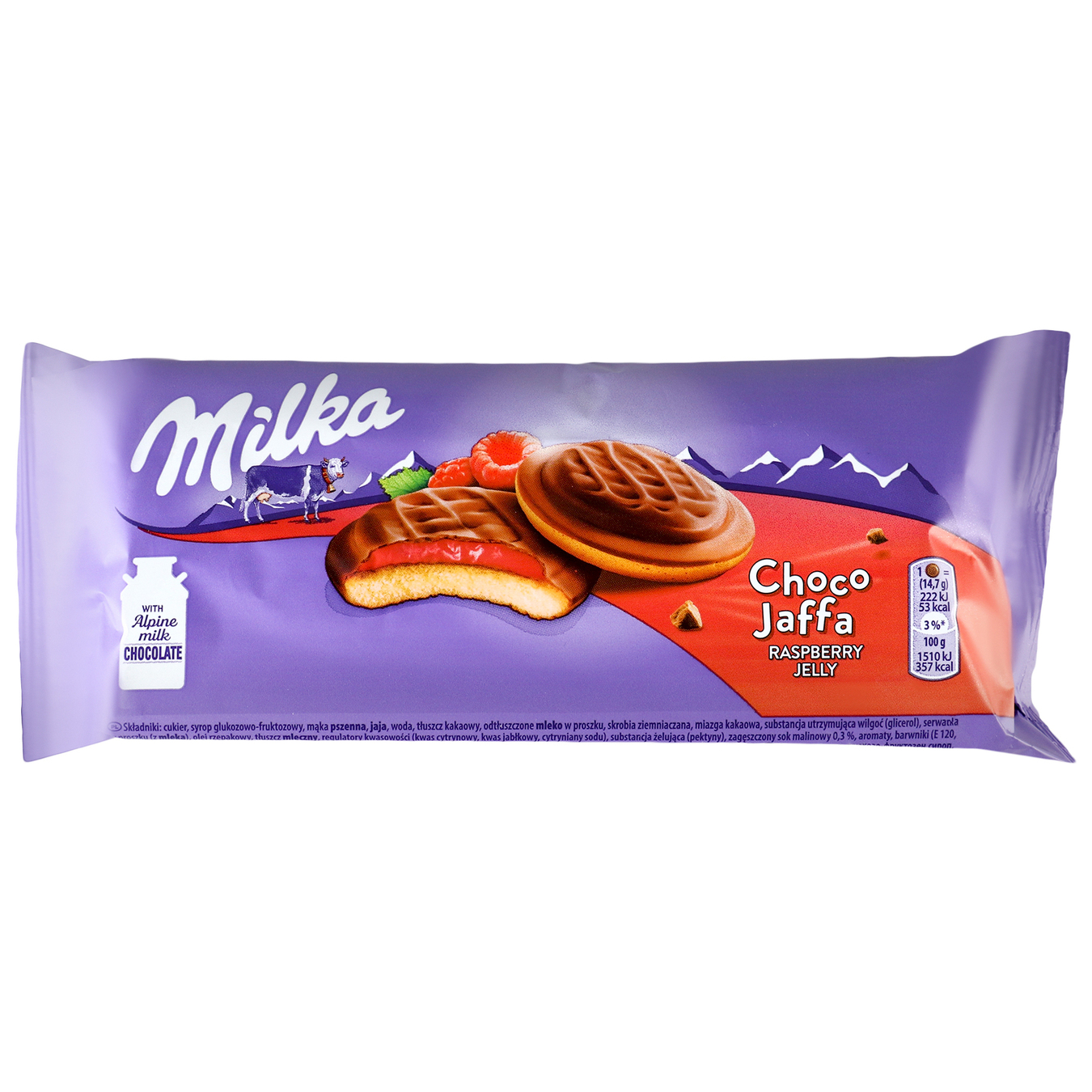 Печиво Milka Choco Jaffa малина 150г