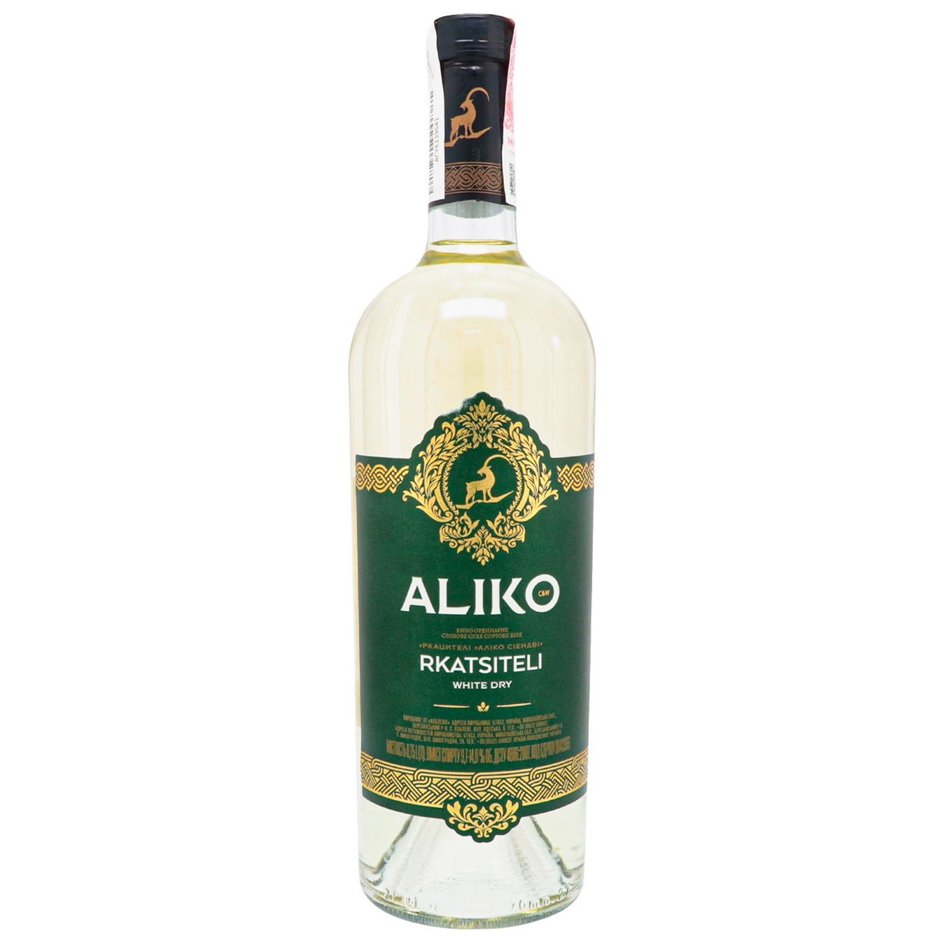 Вино Аліко Ркацителі біле сухе 9.7-14% 0,75л