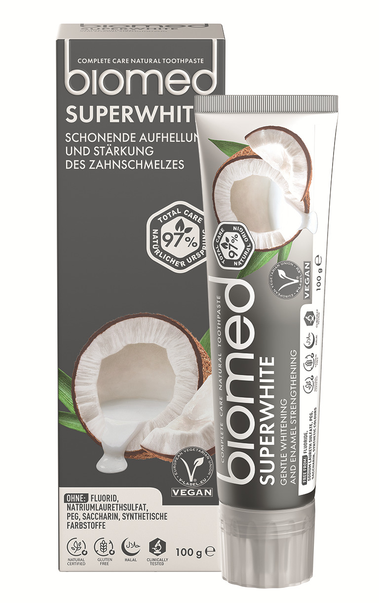 Зубна паста BioMed Superwhite захист від бактерій та карієсу 100г