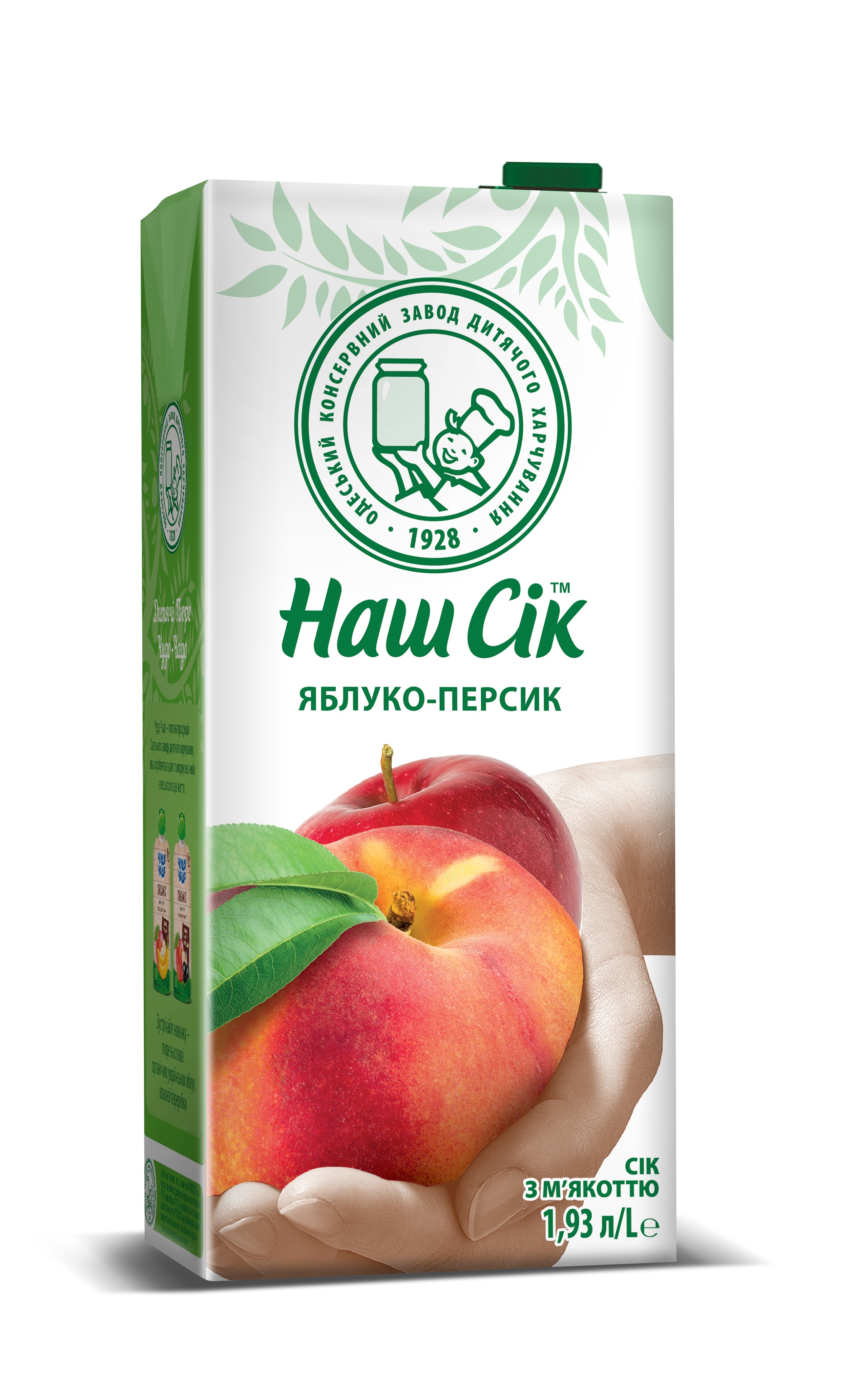 Сік Наш Сік яблучно-персиковий 1,93л