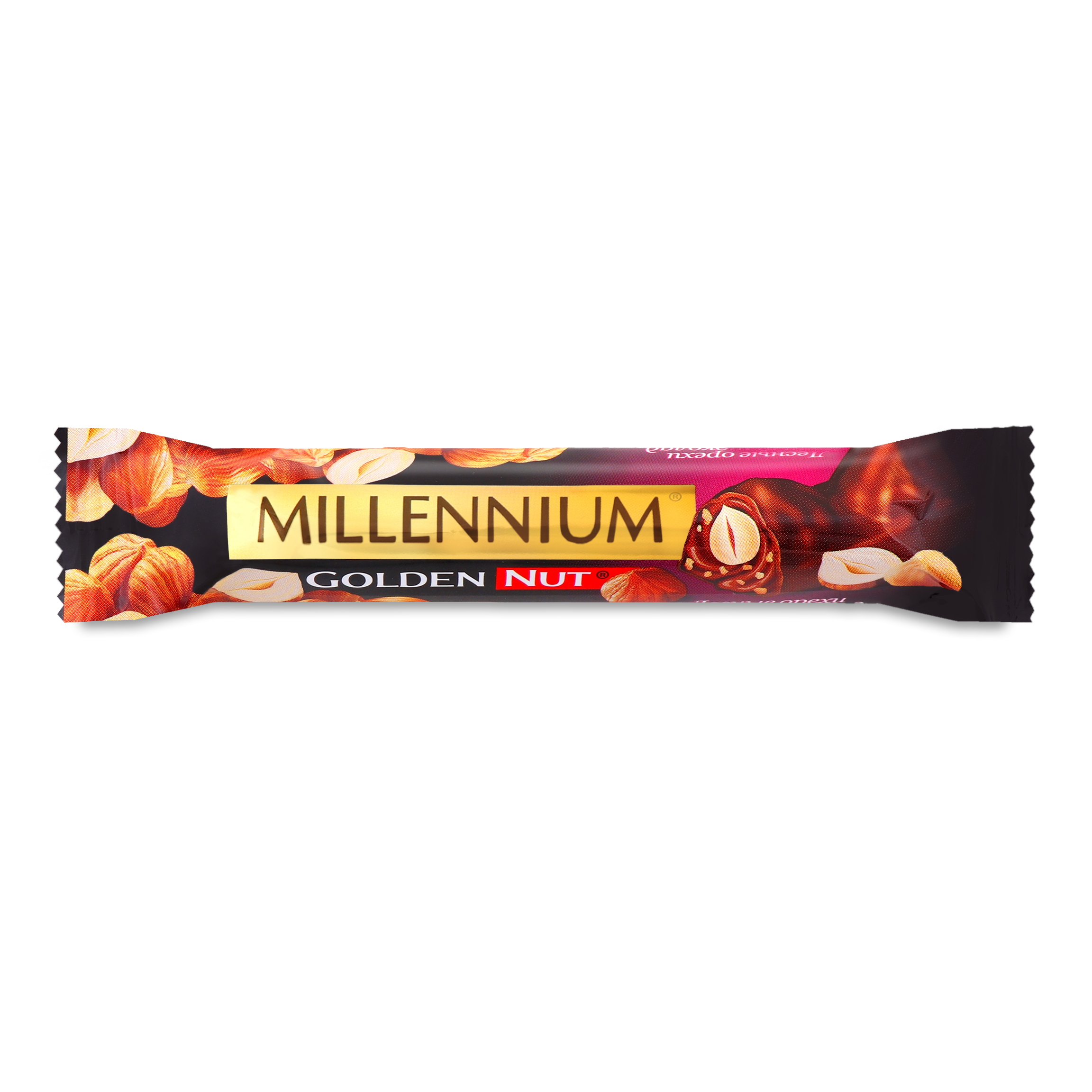 Шоколад Millennium Golden Nut чорний з начинкою і цілими лісовими горіхами 40г