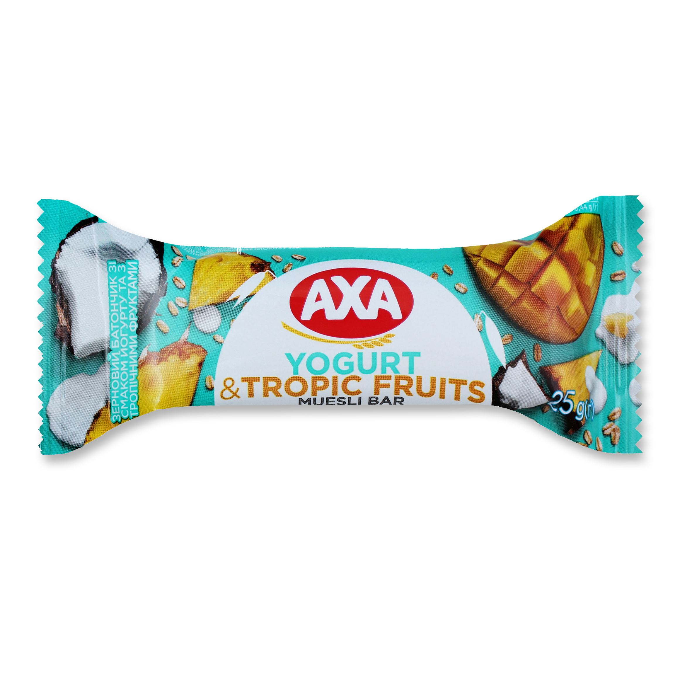 Батончик злаковый AXA со вкусом йогурта и с тропическими фруктами 25г