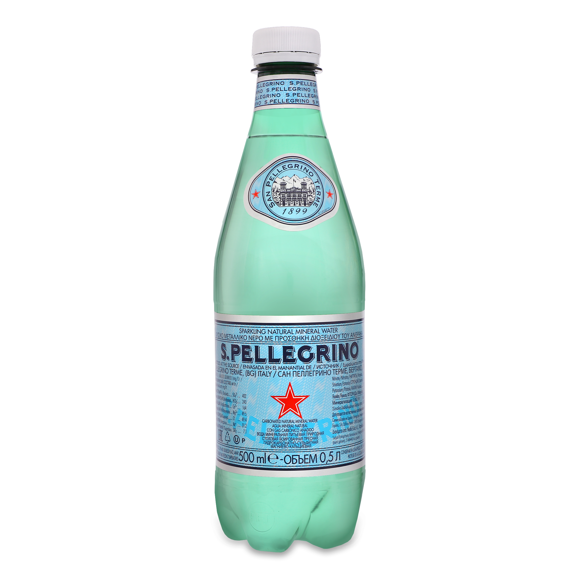 Mineral water San Pellegrino carbonated 0,5l