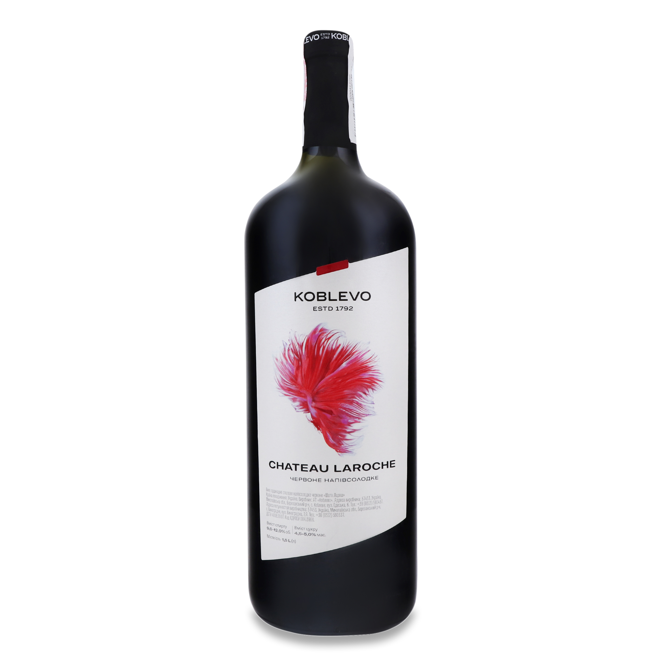 Koblevo Chateau Laroche red semi-sweet wine 1,5l