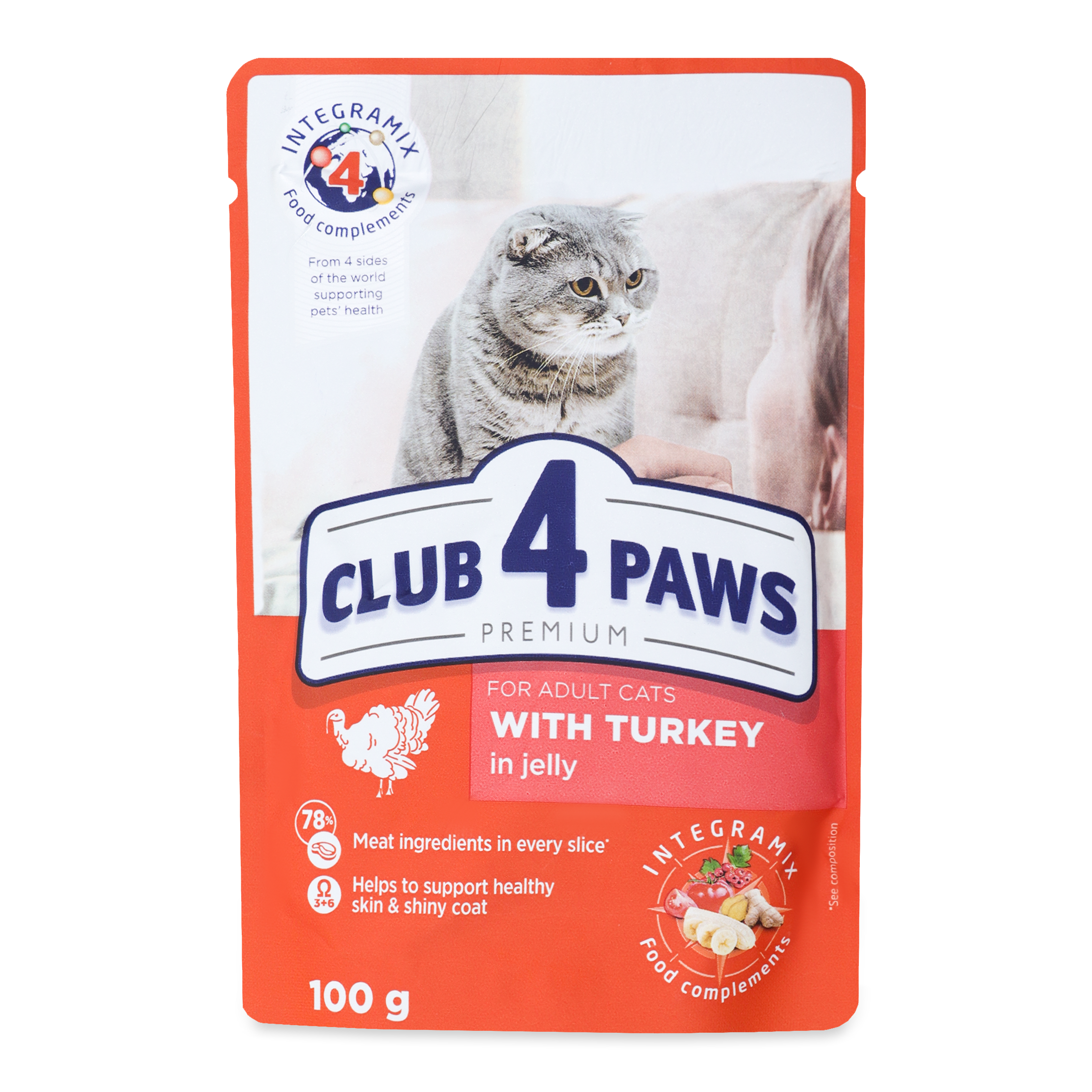 Club 4 Paws Premium Turket In Sauce Cat's Food 100g