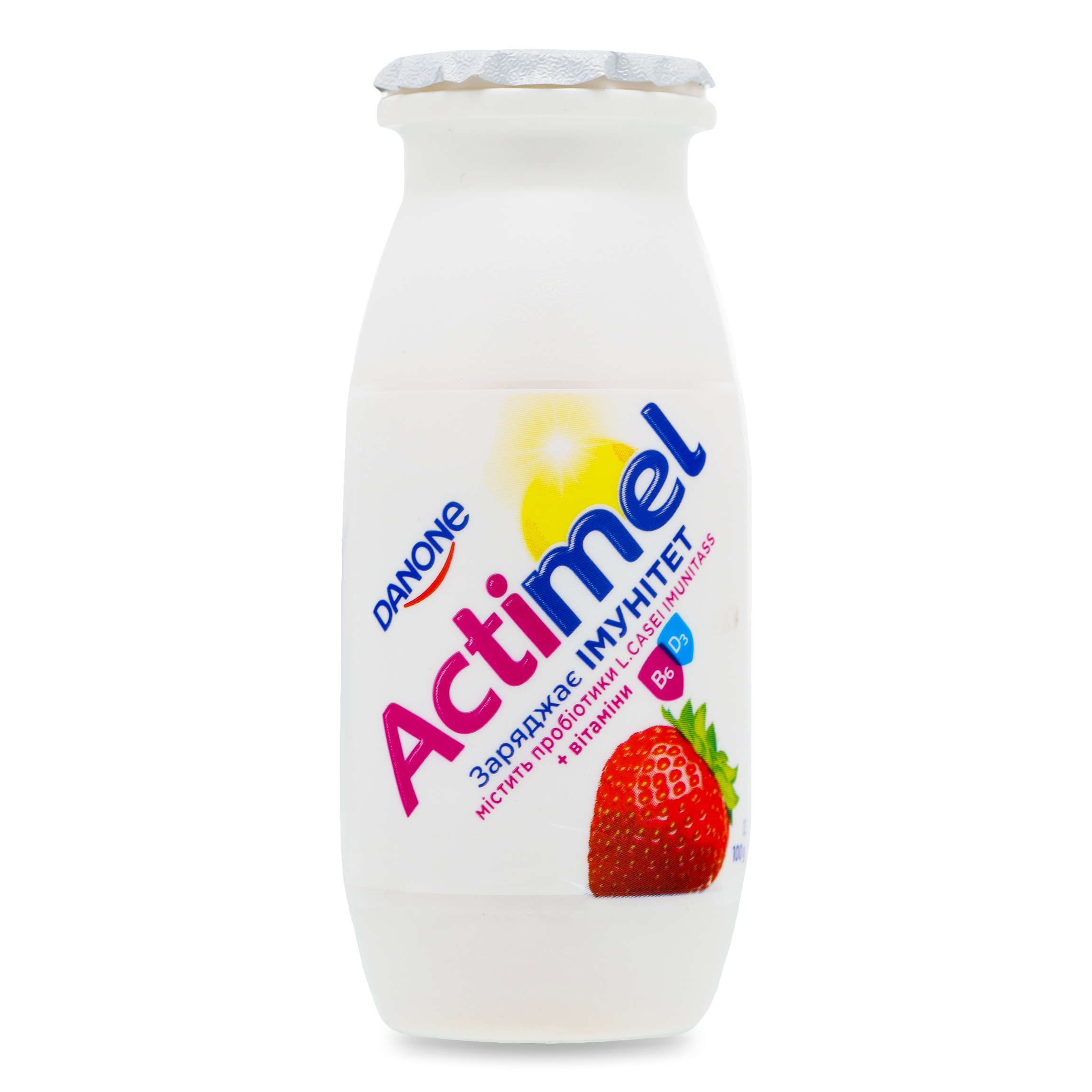 Продукт кисломолочний Actimel Полуниця 1,5% 100г