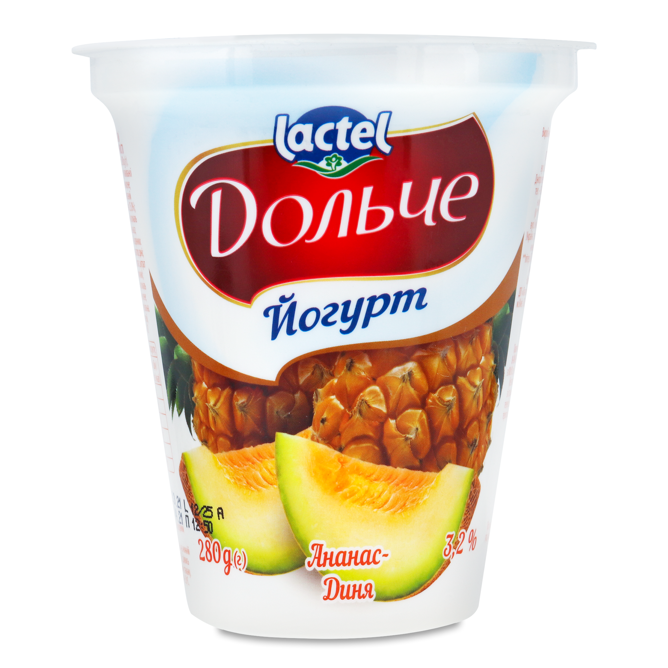 Йогурт Lactel Дольче Ананас Дыня 3,2% 280г