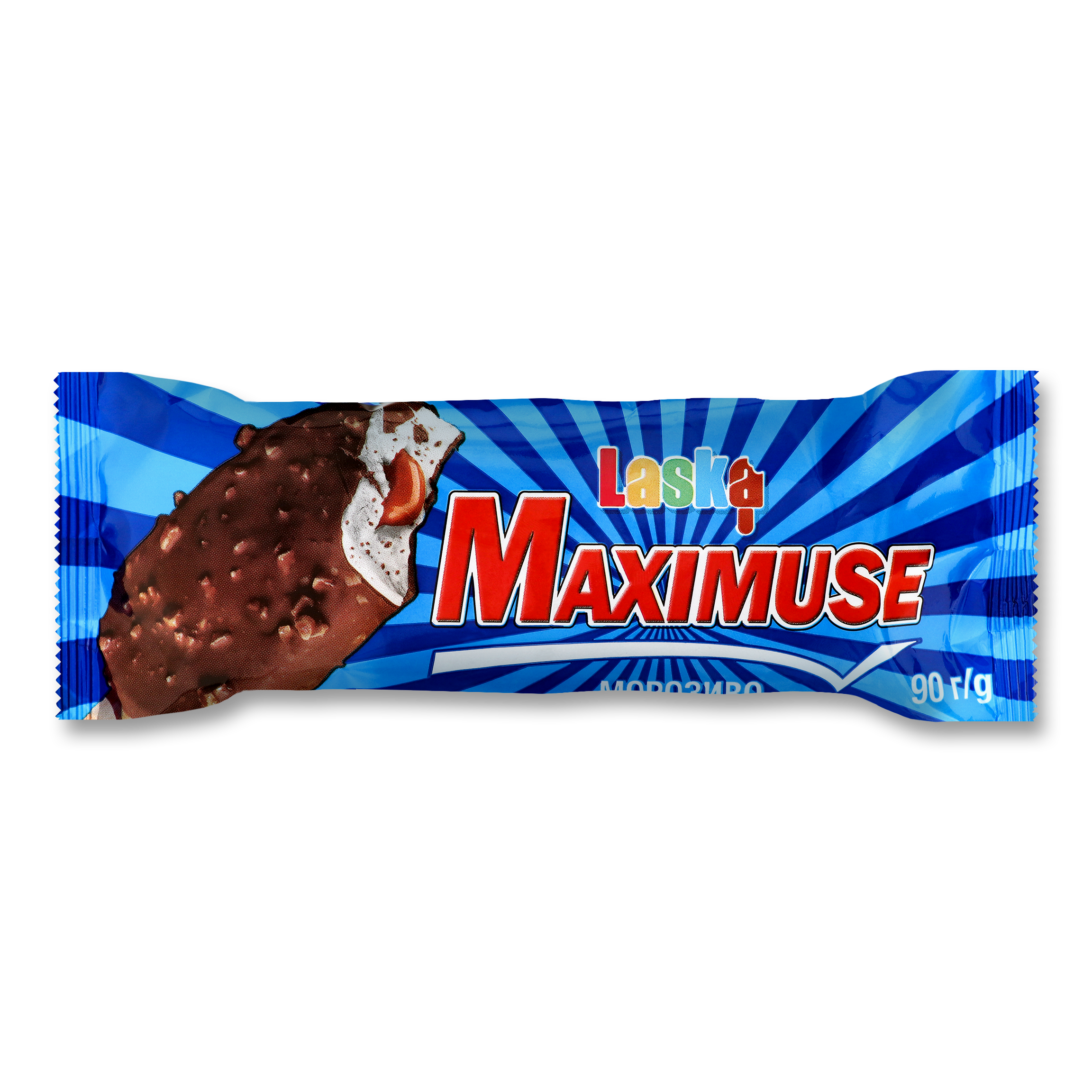 Laska Maximuse Popsicle with Caramel Filling in Glaze Ice Cream 90g