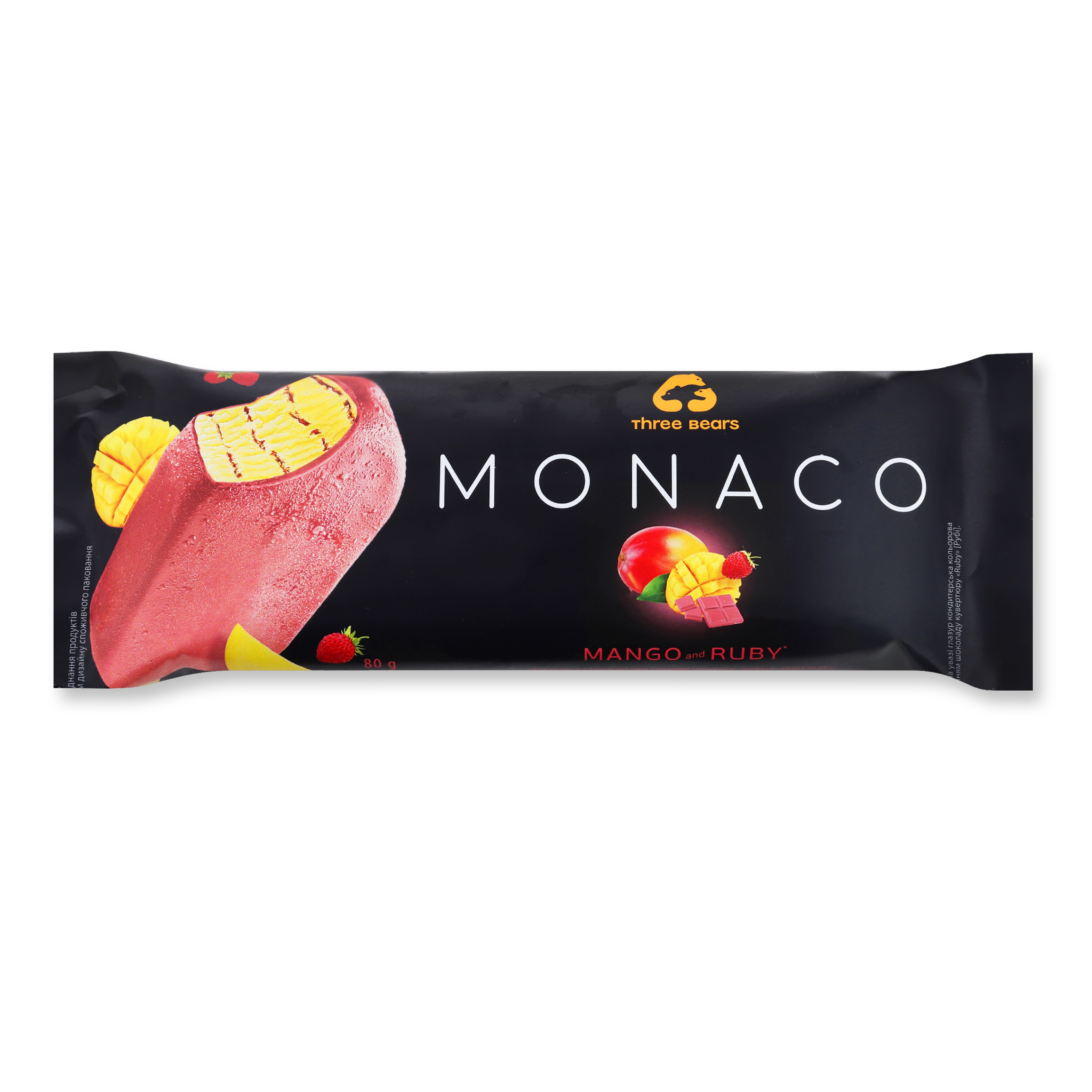 Three Bears Monaco Mango-Ruby Flavored Ice Cream with Glaze Cover 80g