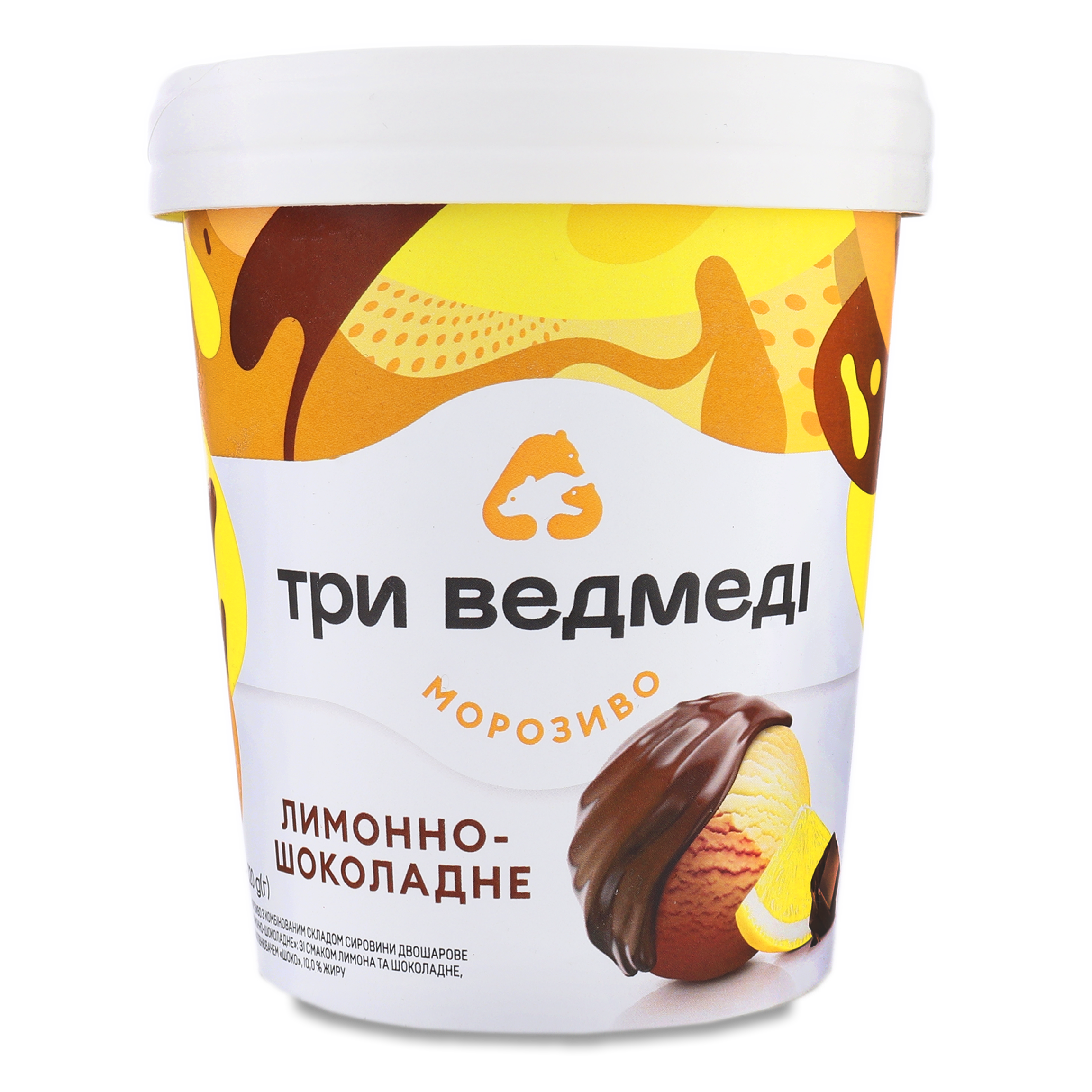 Морозиво Три Ведмеді лимонно-шоколадне 320г