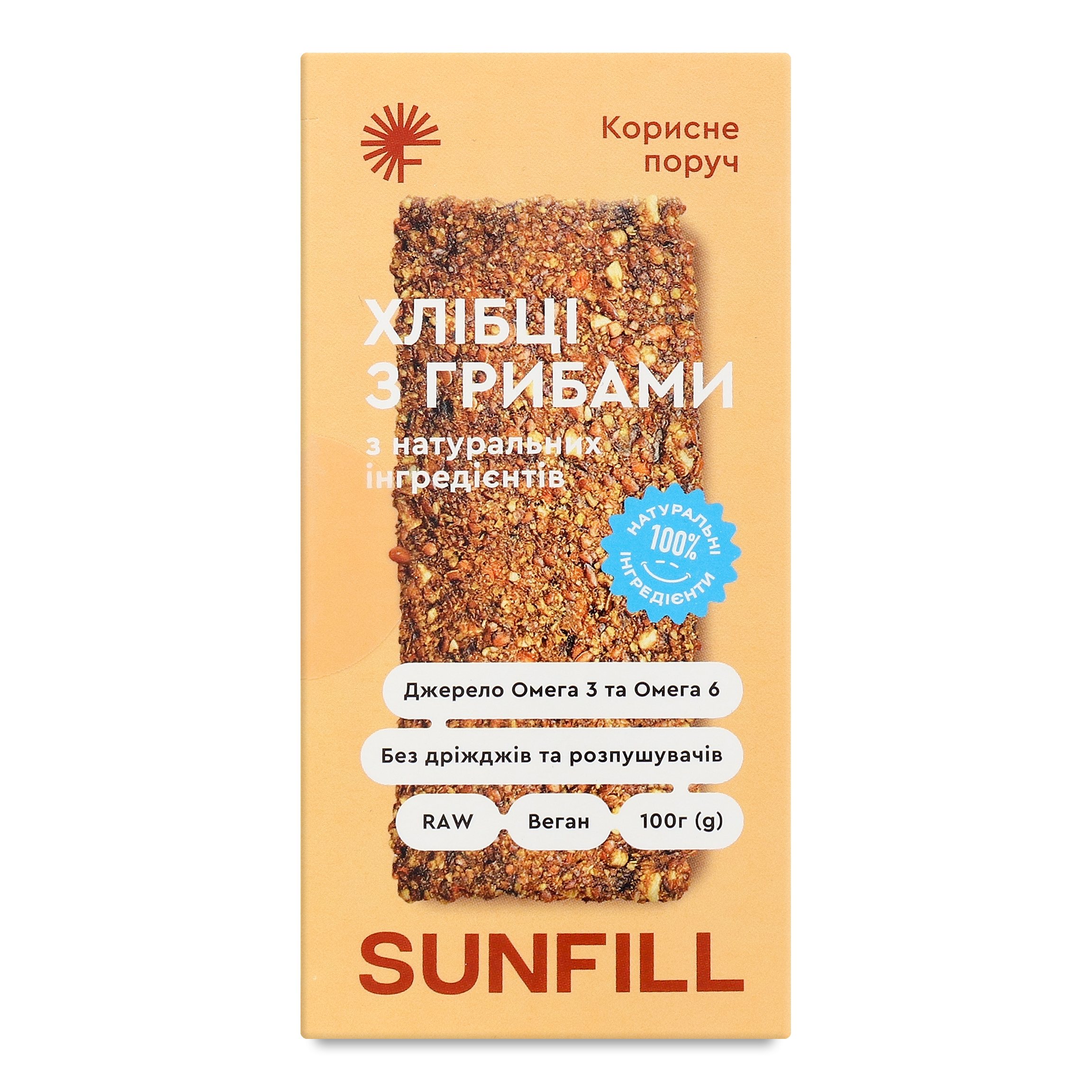 Хлебцы Sunfill С грибами 100г 2