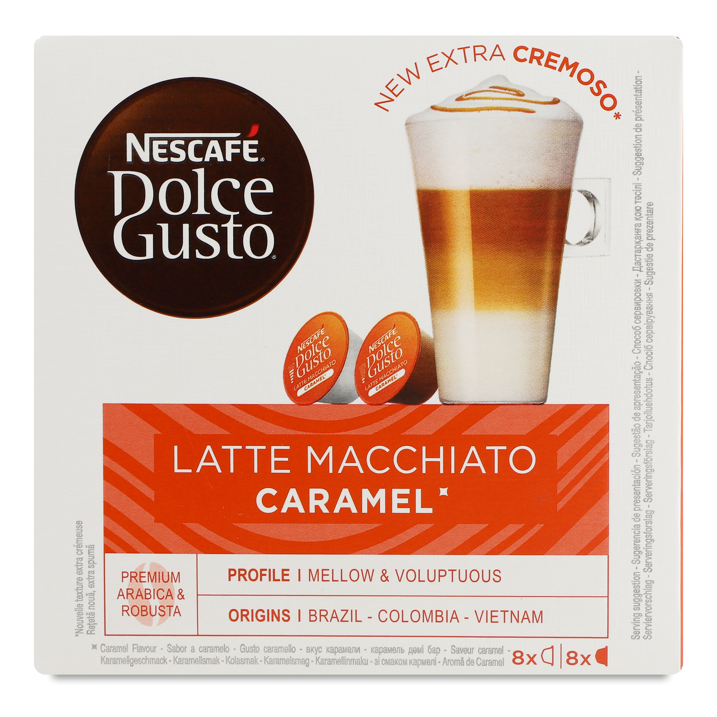 Nescafe Dolche Gusto Caramel Latte Macchiato Coffee in Capsules 16 pcs 145,6 g