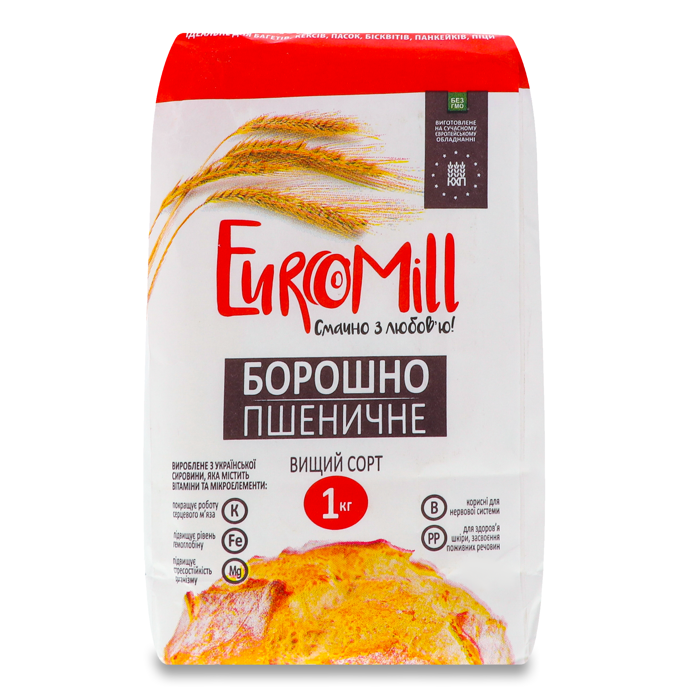 Борошно EuroMill пшеничне вищий гатунок 1кг
