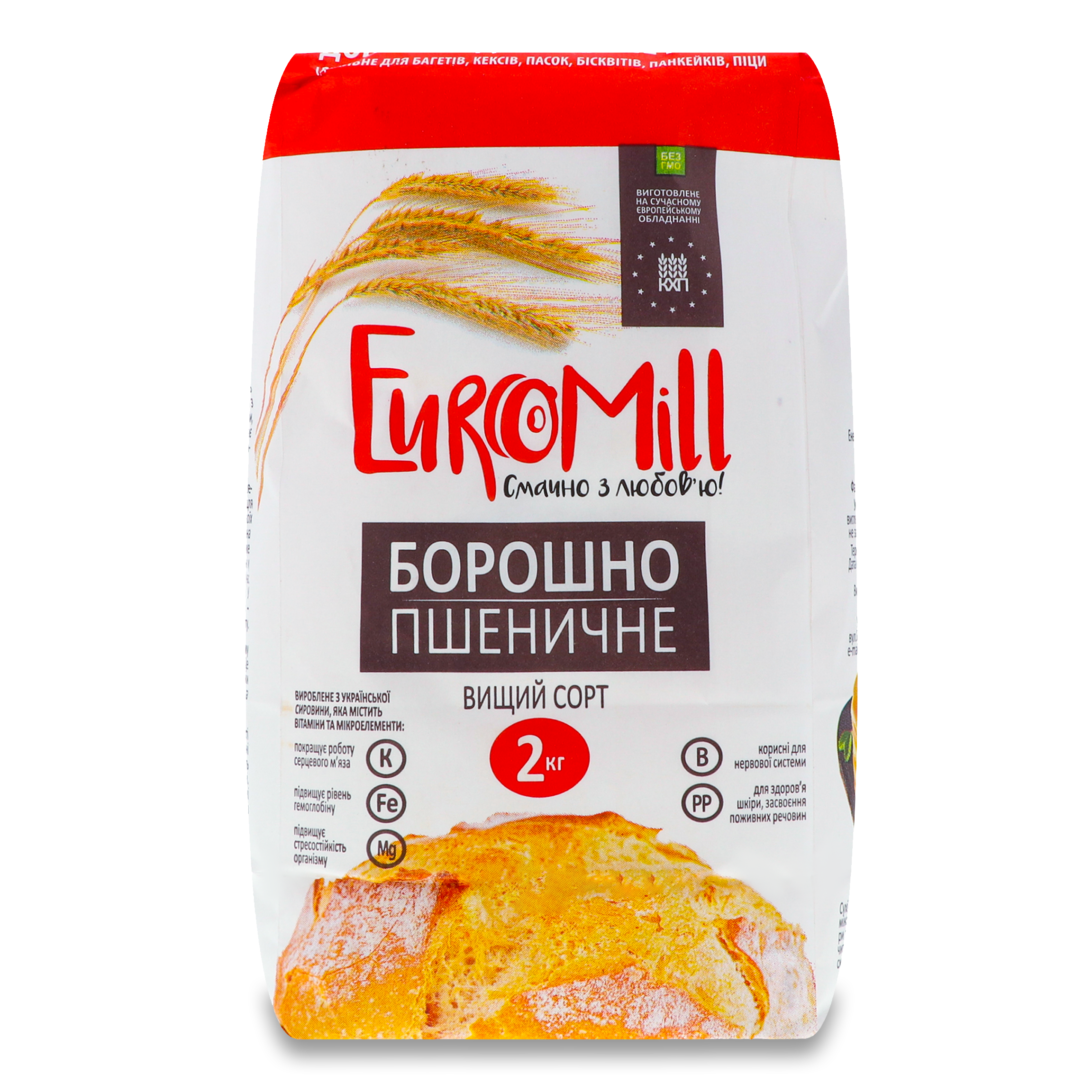 Мука EuroMill пшеничная высший сорт 2кг