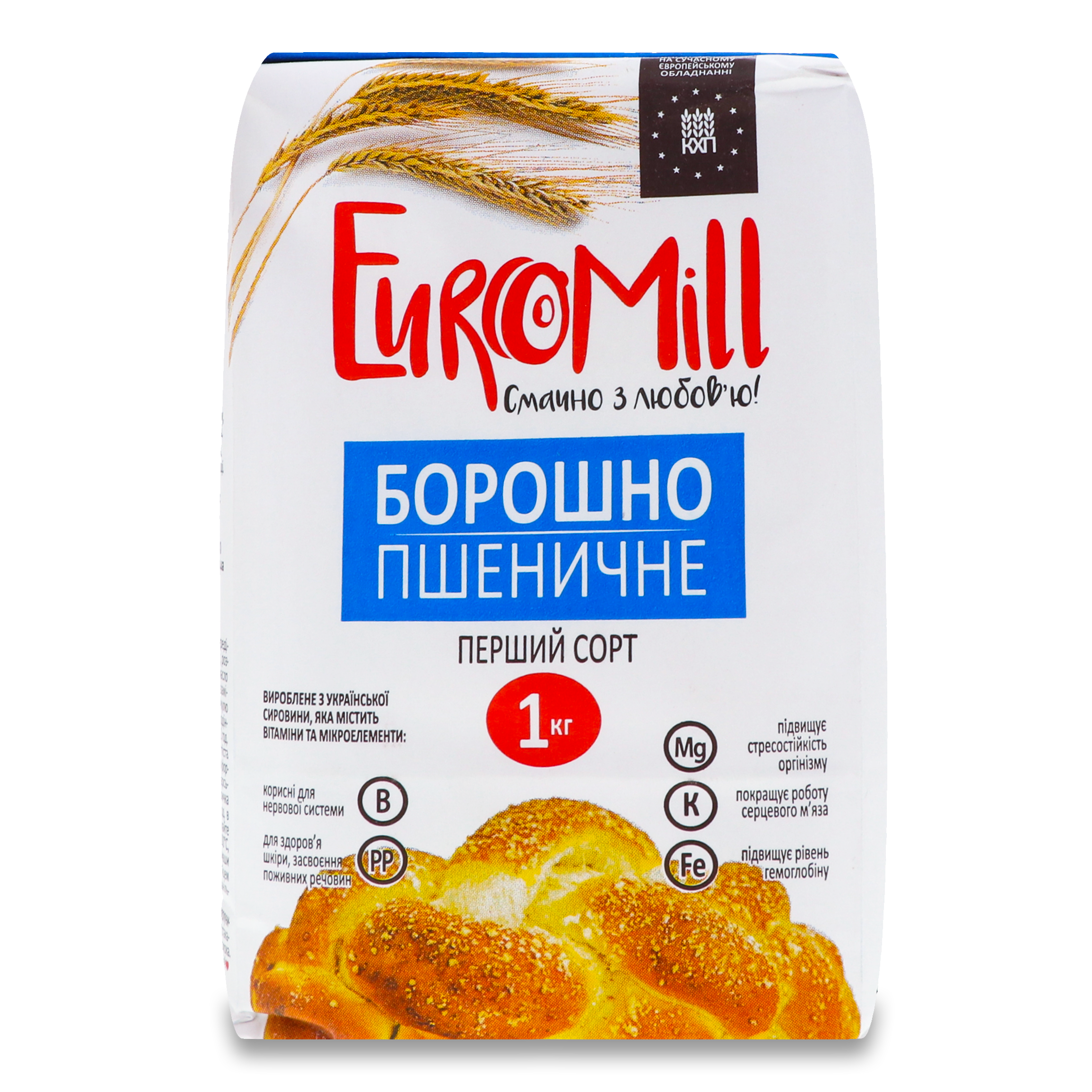 Борошно EuroMill пшеничне перший сорт 1кг