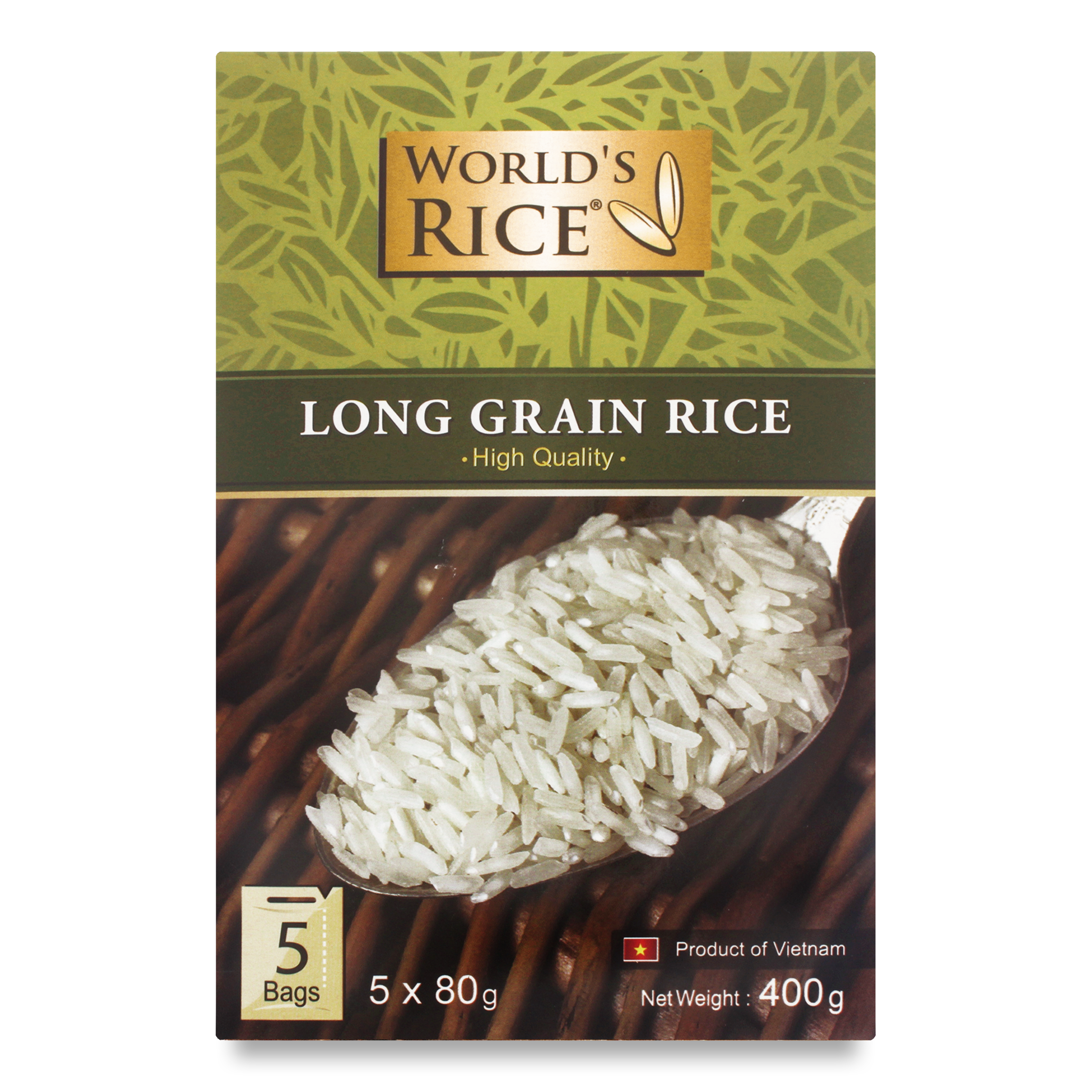 Рис World`s Rice В'єтнамський довгозернистий шліфований в пакетиках 400г