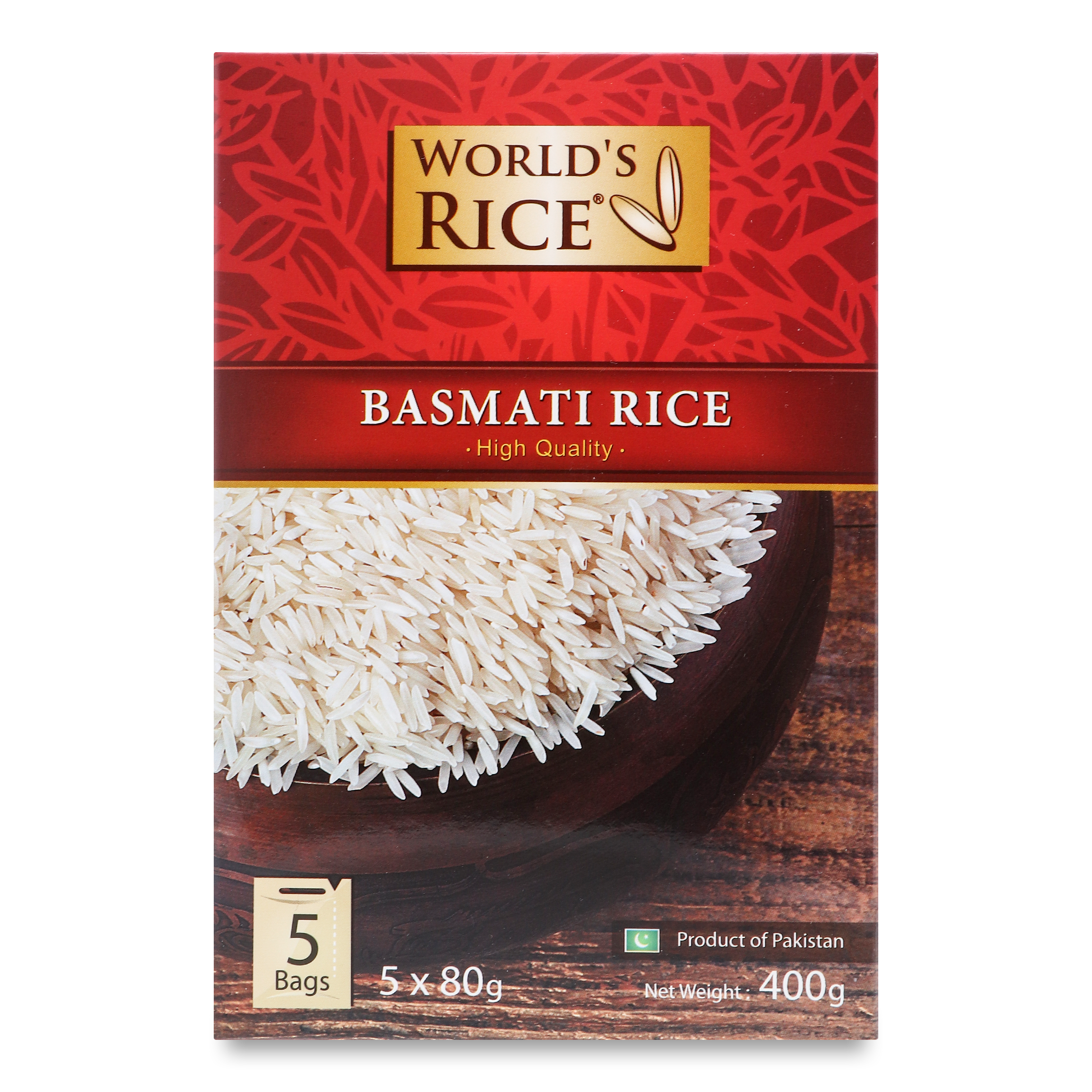 Рис World's Rice Басматі довгозернистий в пакетиках 400г