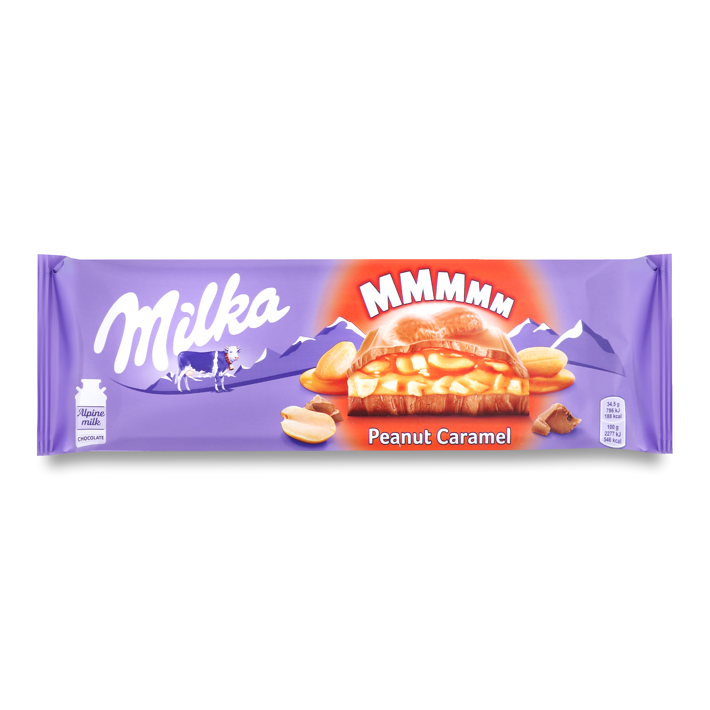 Milk Chocolate Milka with Peanuts in Caramel and Peanut Filling with Puffed Rice and Peanut Pieces 276g
