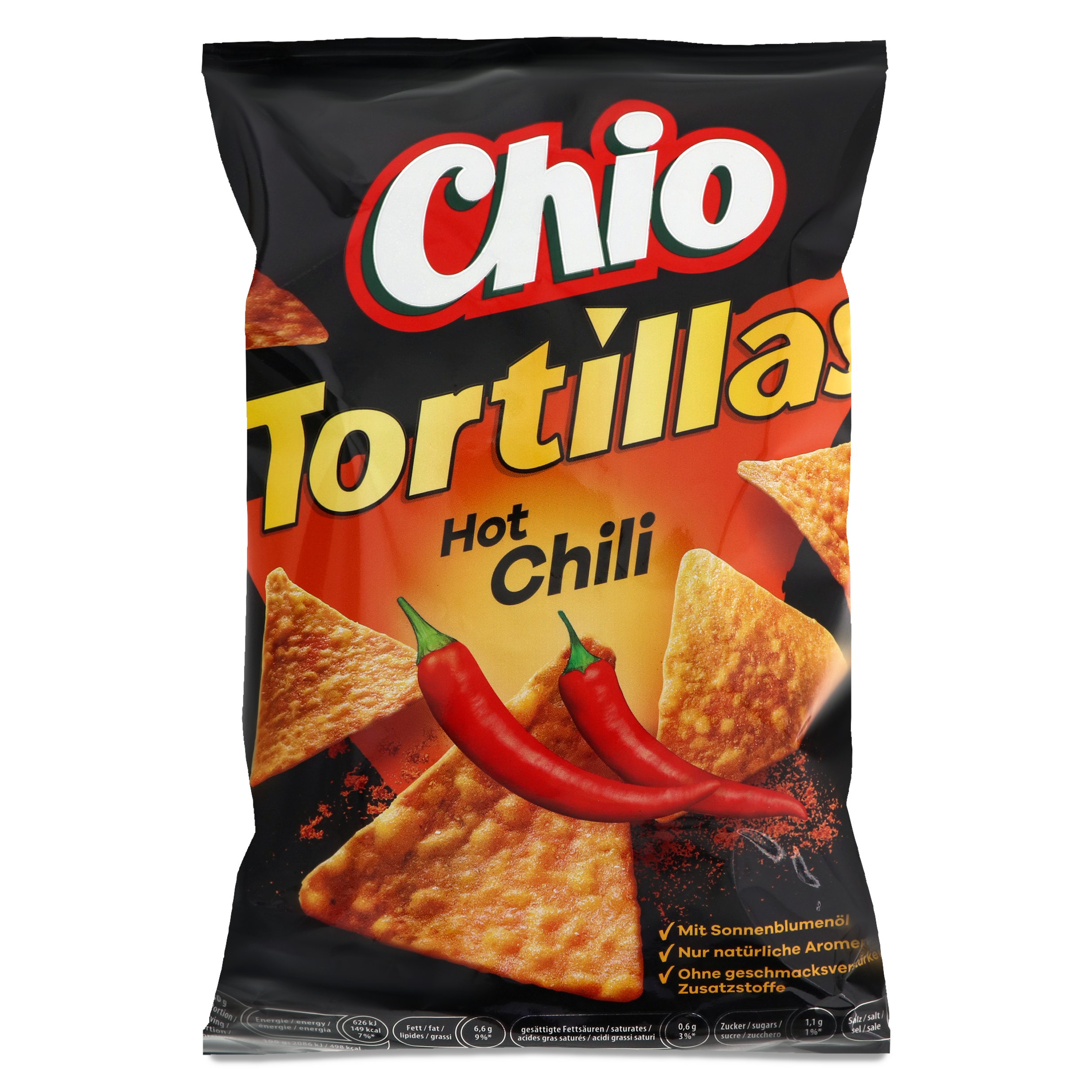Chio Tortillas Hot Chilli Flavored Corn Chips 125g