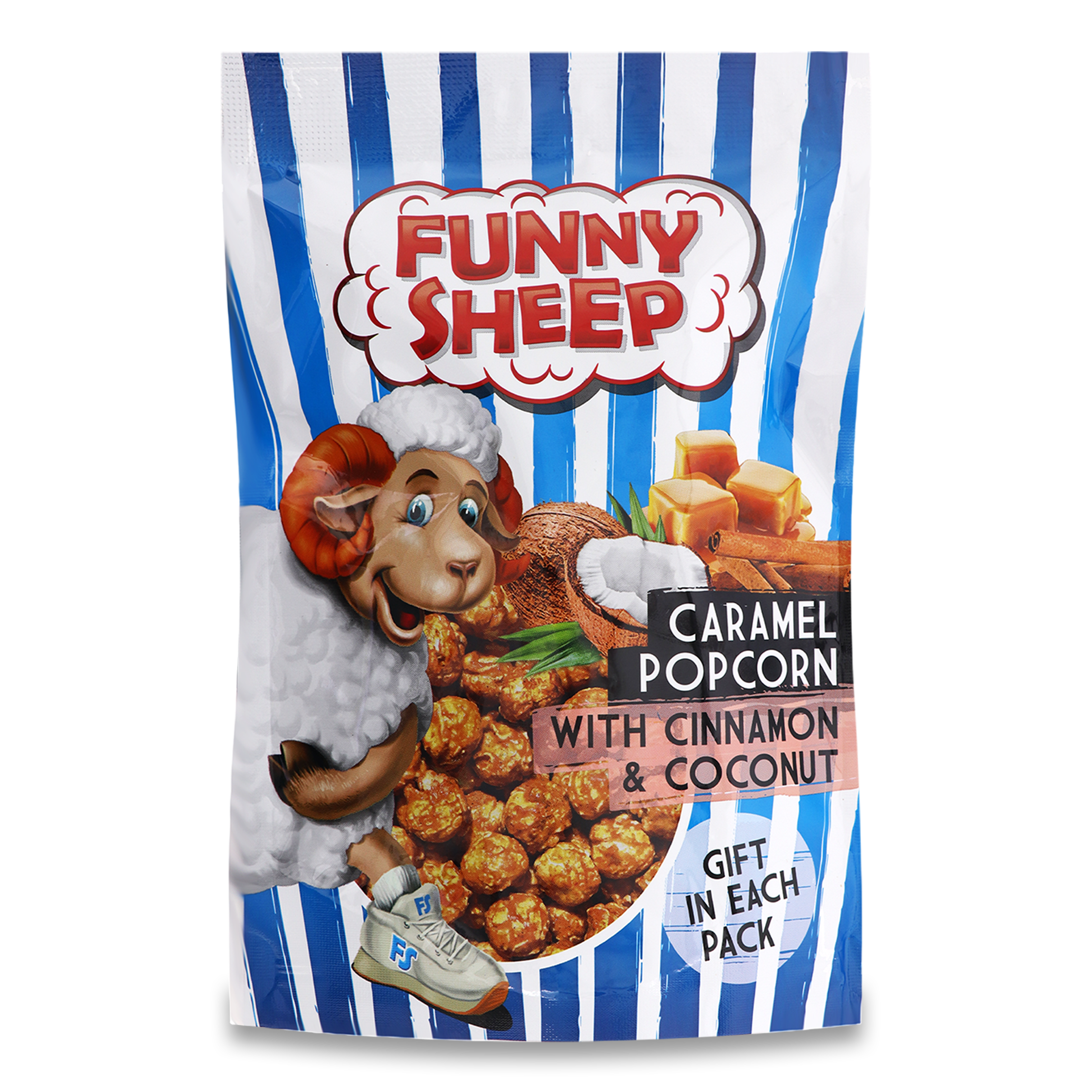 Попкорн Funny Sheep у карамелі з корицею 100г