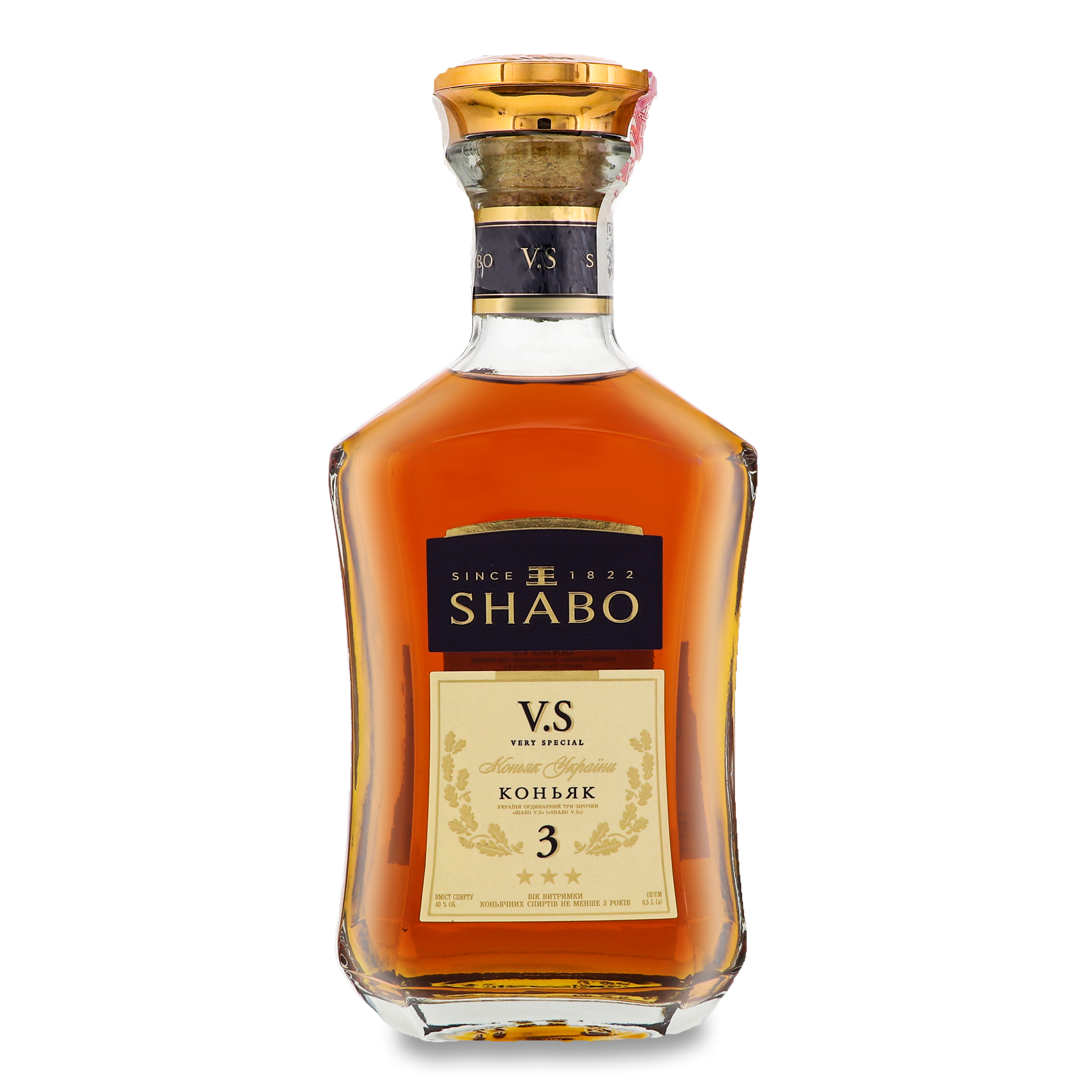 Shabo V.S. 3 stars cognac 40% 0,5l