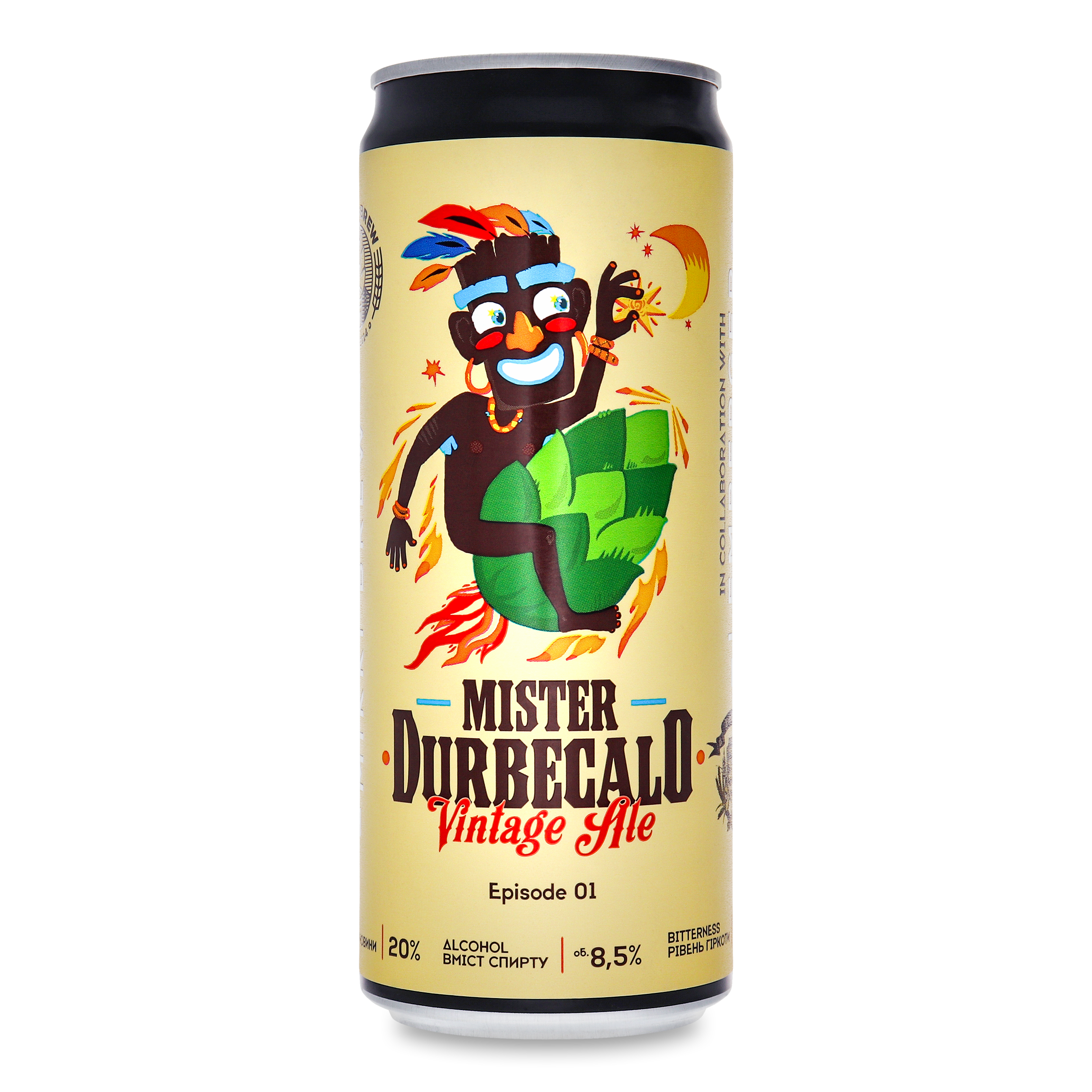 Пиво Mikki Brew Mister Durbecalo Vintage Ale светлое нефильтрованное 8,5% 0,33л ж/б