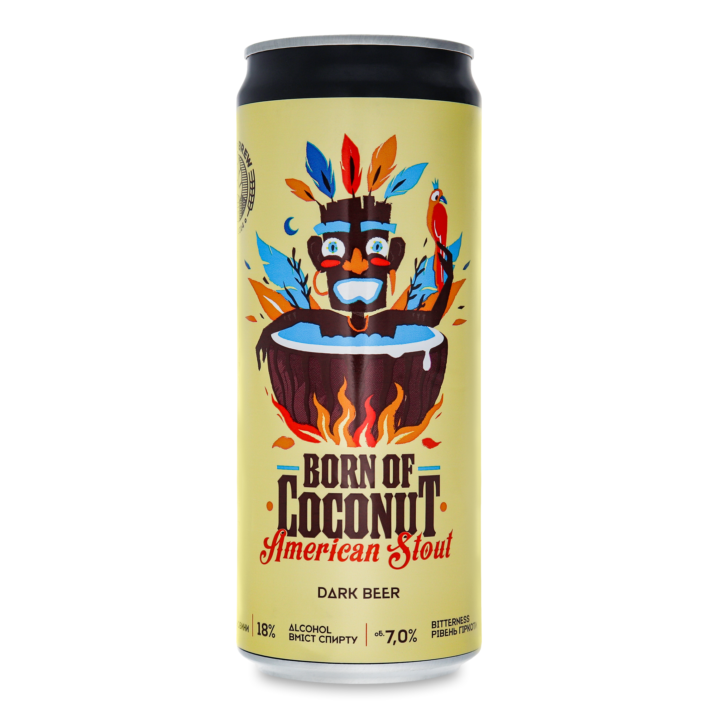 Mikki Brew Born of Coconut American Stout Dark Unfiltered Beer 7% 0,33l