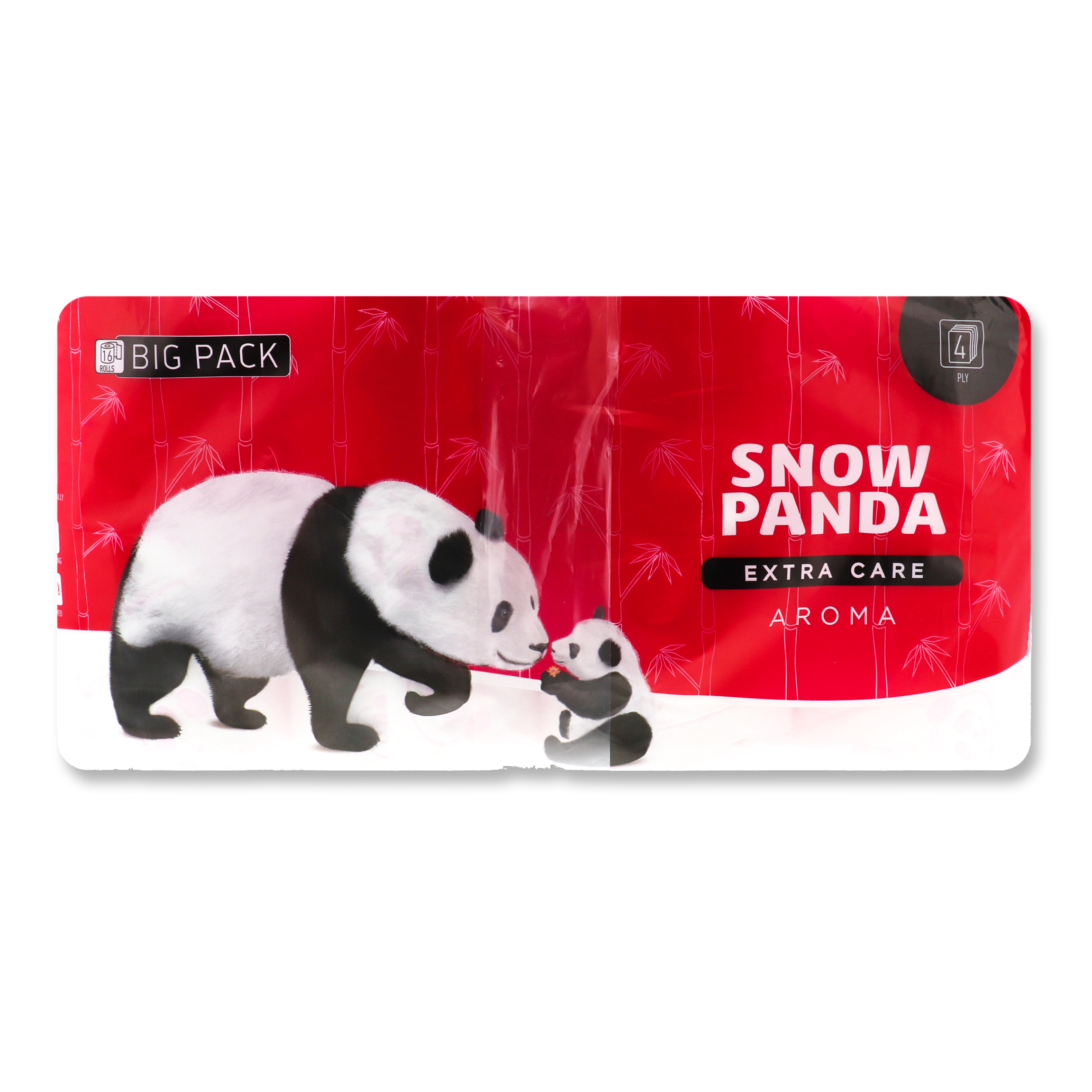 Туалетная бумага Снежная панда Extra care Aroma четырехслойная 16шт