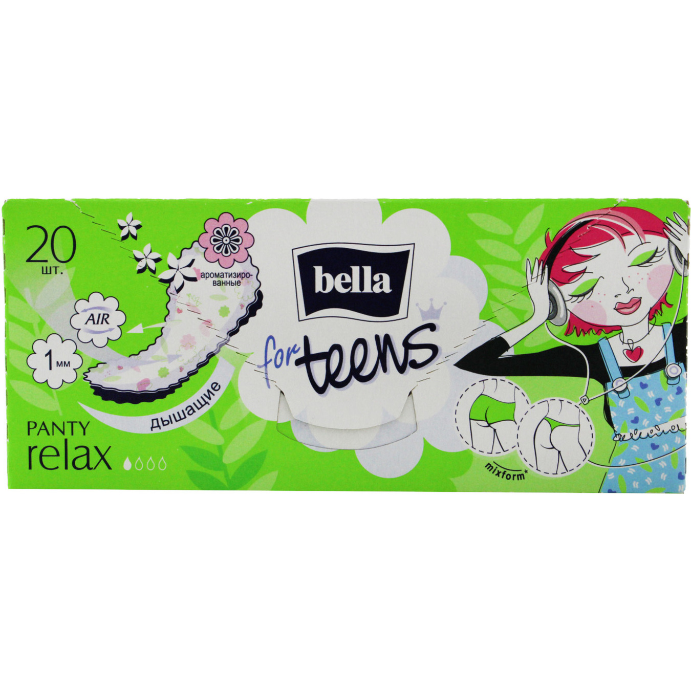 Bella Relax Green Tea Deo For Teens Pads