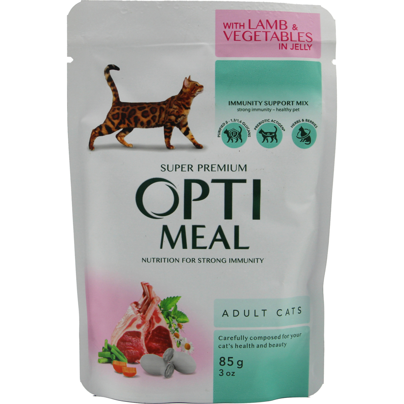 Feed Optimeal lamb with vegetables in jelly 85g