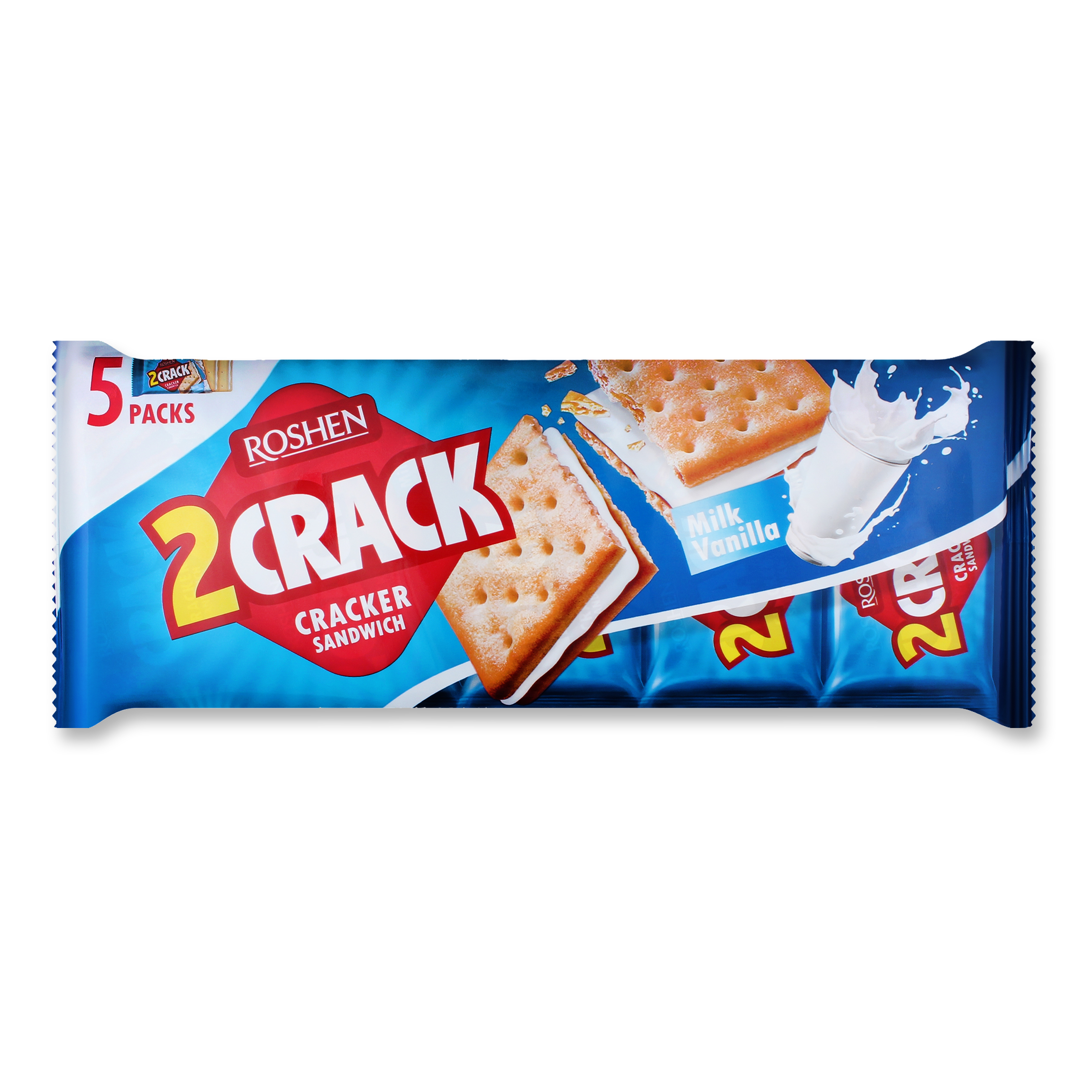 Крекер Roshen 2 CRACK з молочно-ванільною начинкою 235г