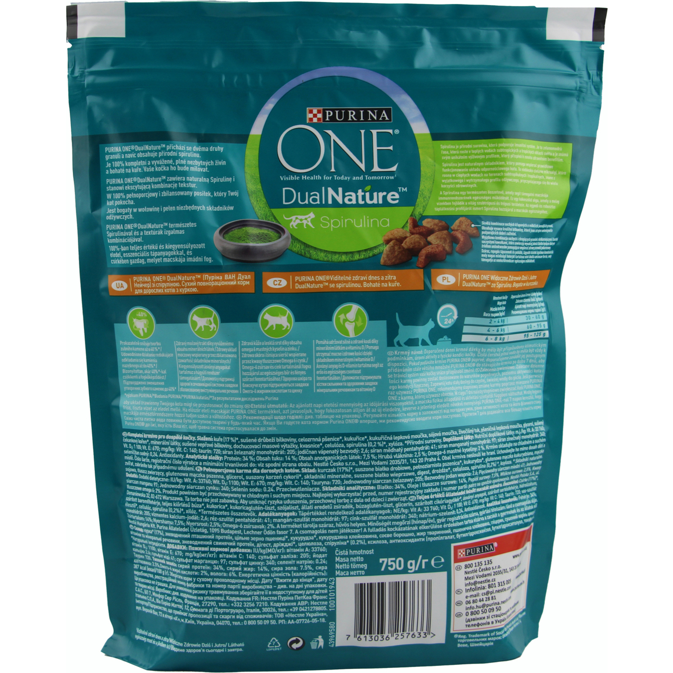 Purina One DualNature for cats with chicken dry food 750g 2