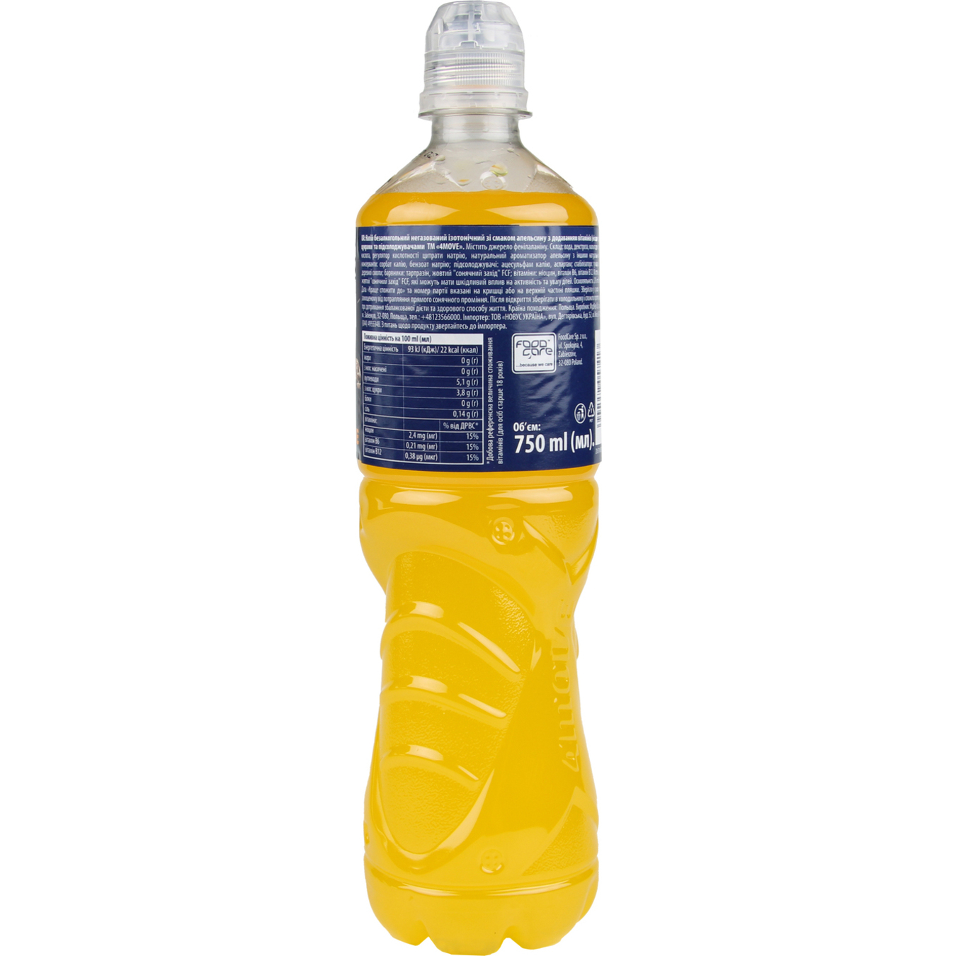 4Move Orange Isotonic Sport Non-Carbonated Drink 0,75l 3