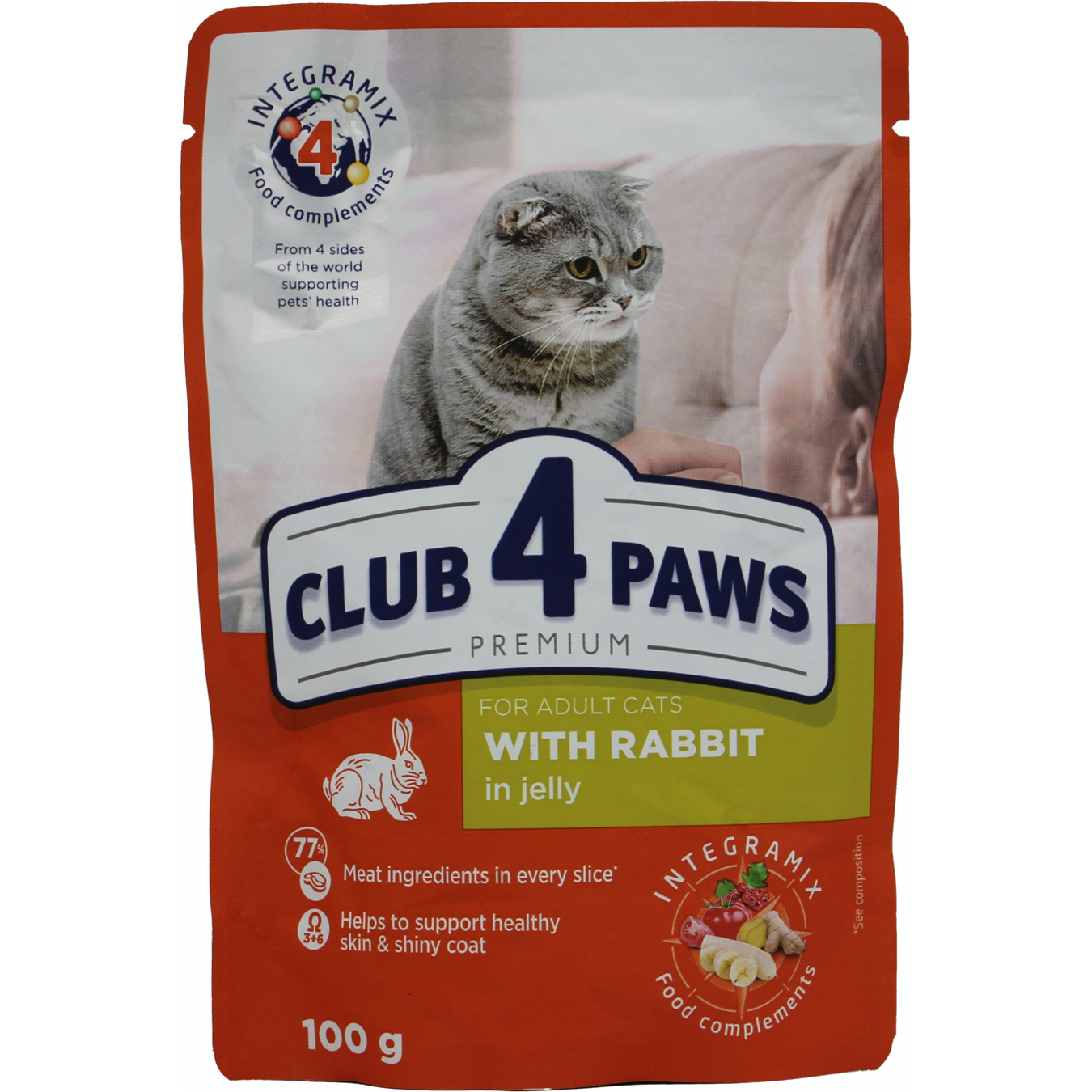 Feed Club 4 Paws Premium rabbit jelly for cats 100g