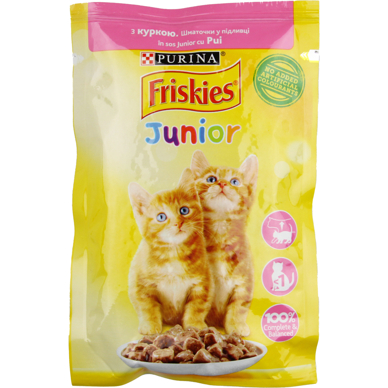 Корм Purina Friskies Junior з куркою шматочками у підливці для кошенят 85г