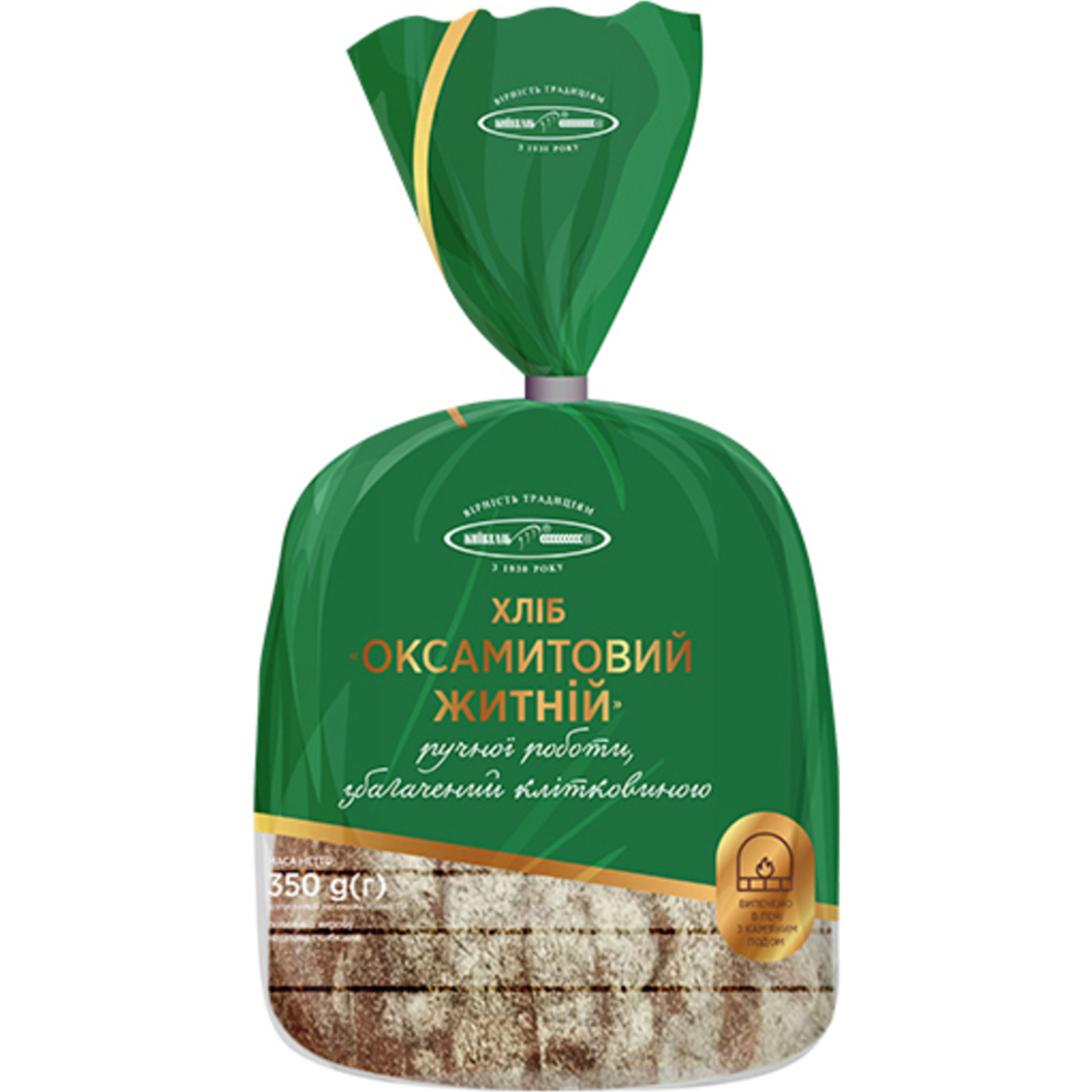 Хліб Київхліб Оксамитовий житній половина нарізаний 350г