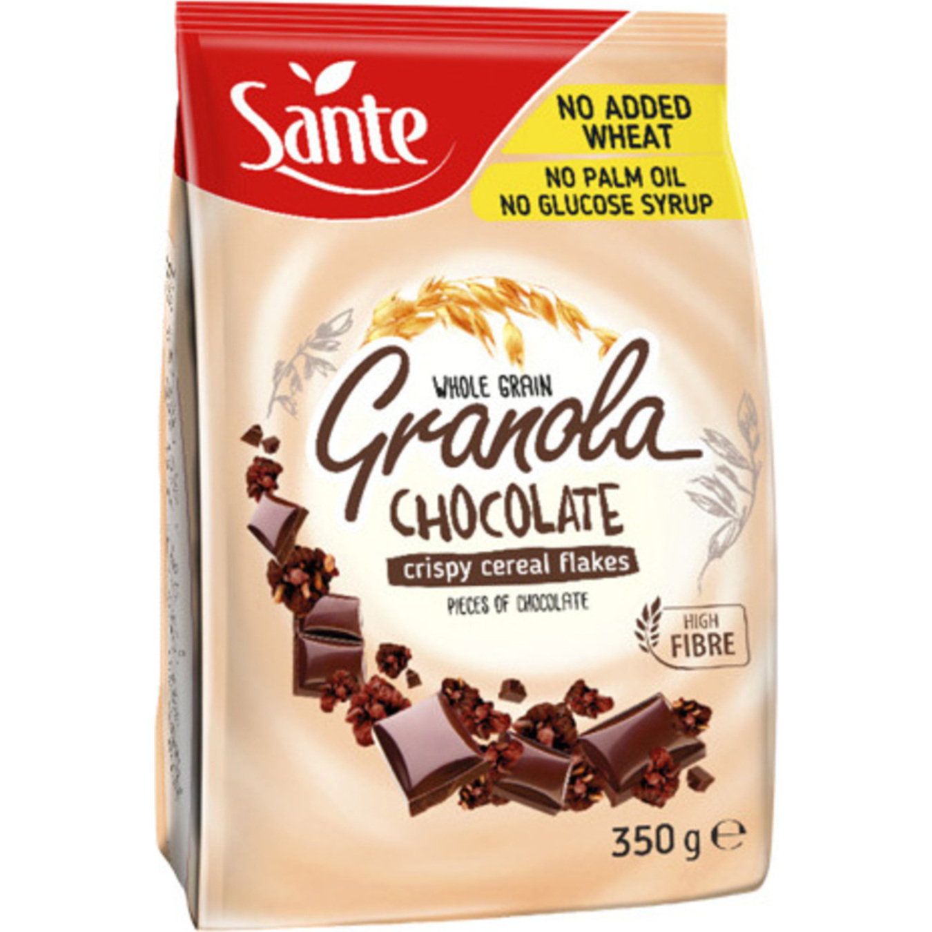 Sante Granola Whole Grain Crispy Cereal Flakes with pieces of chocolate 350g
