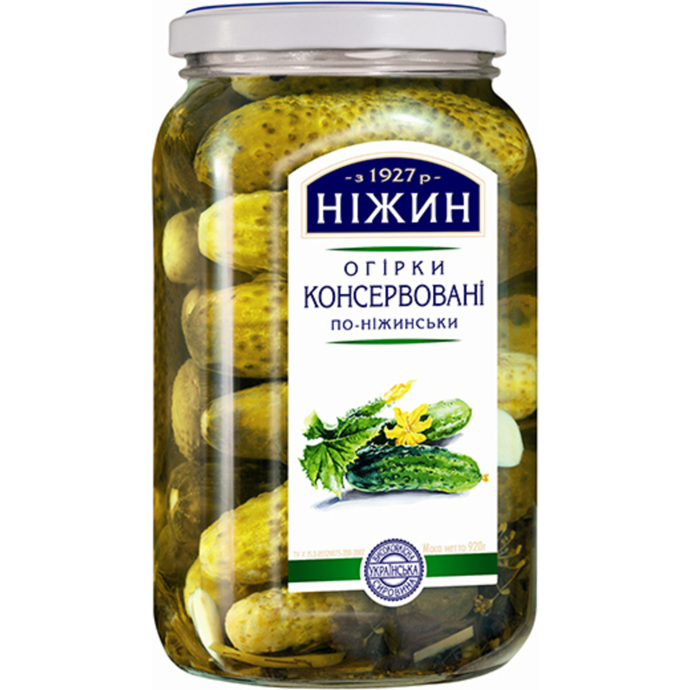Cucumbers Nezhin Nezhin style canned 920g
